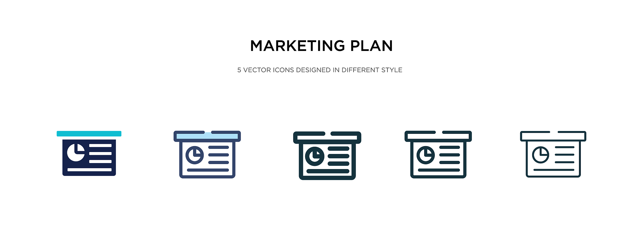 marketing plan icon in different style two