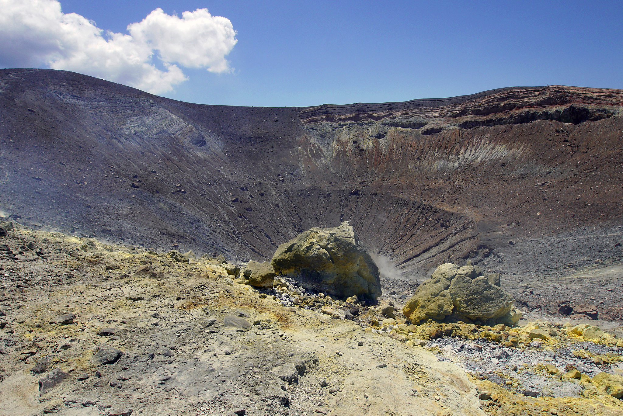 volcanic landscape at the great crater of vulcano island