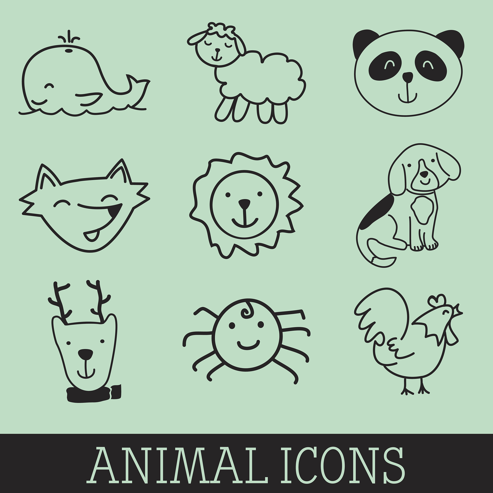 动物形象简笔画