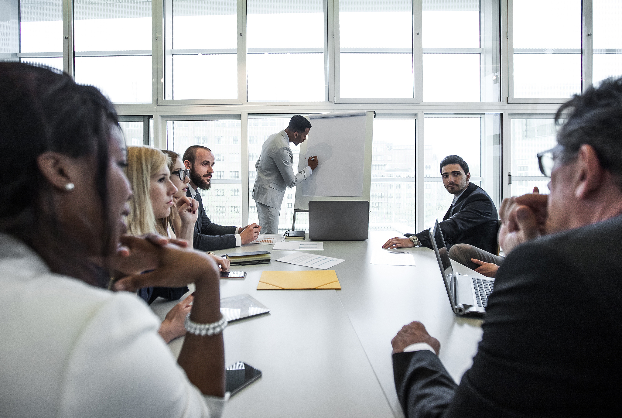 business people having a meeting in the board room
