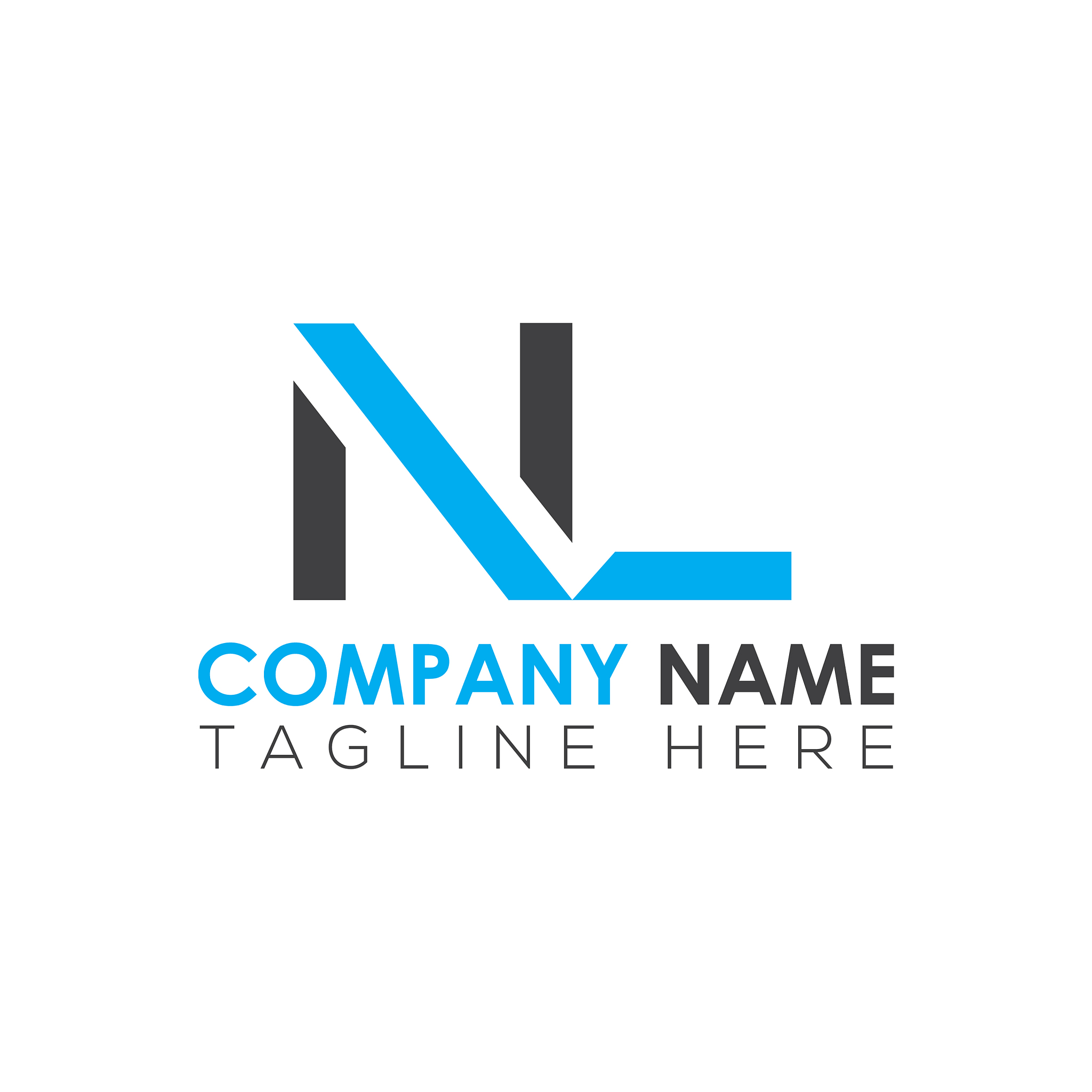 initial letter nl logo design template creative