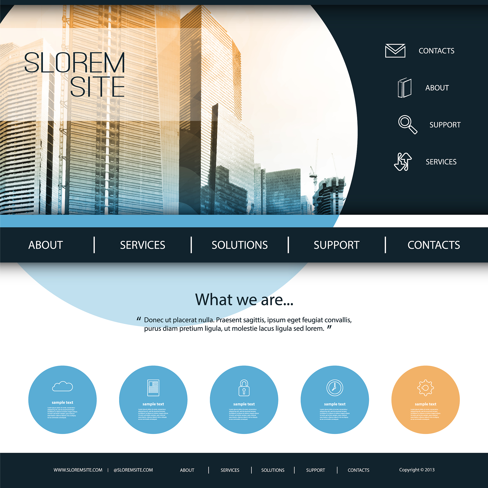 one page website template - global business