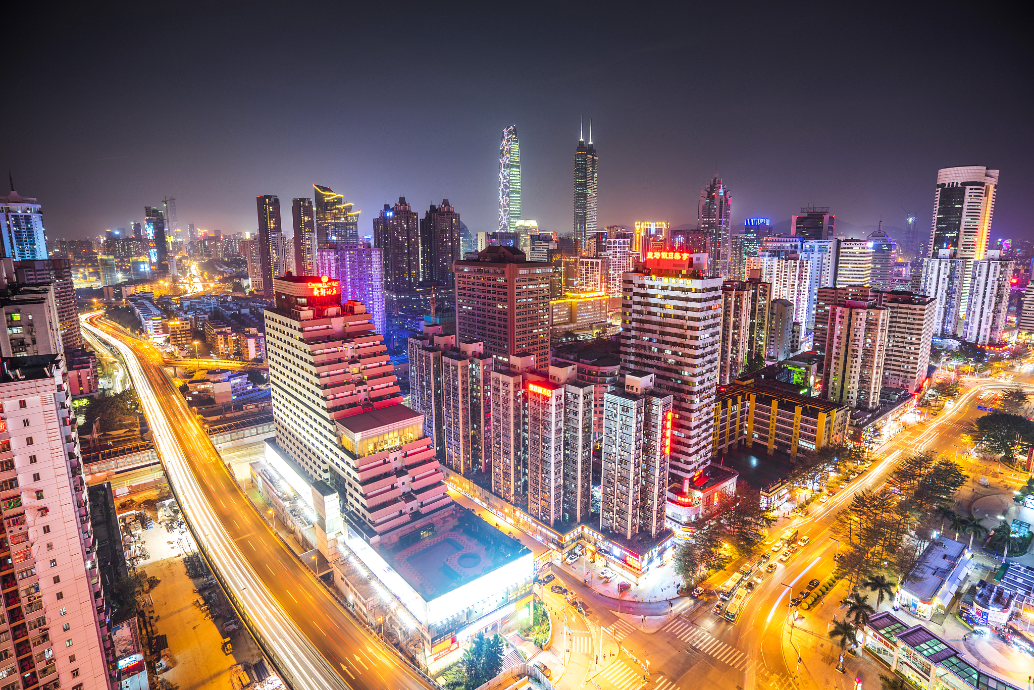 shenzhen skyscraper night view