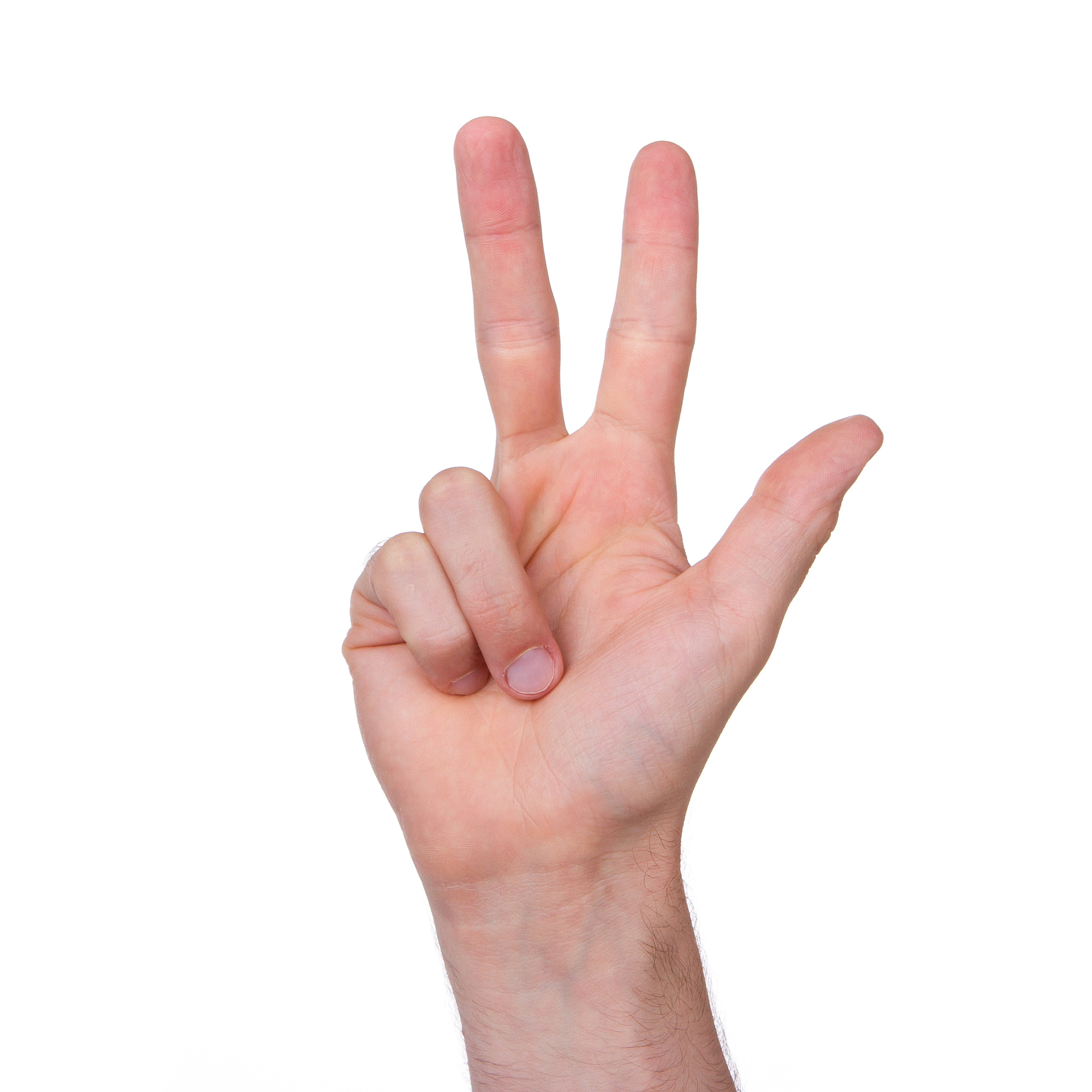 man's hand isolated