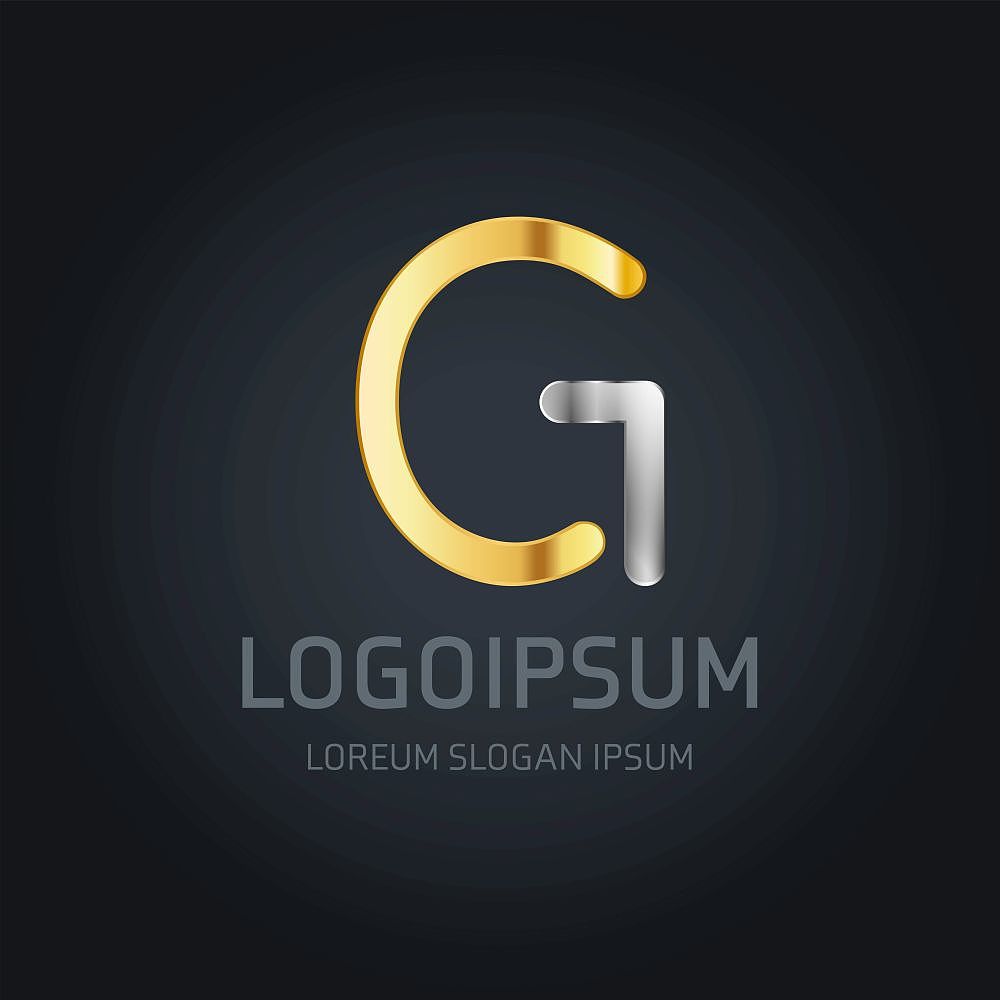 alphabetic logo design with dark background vector
