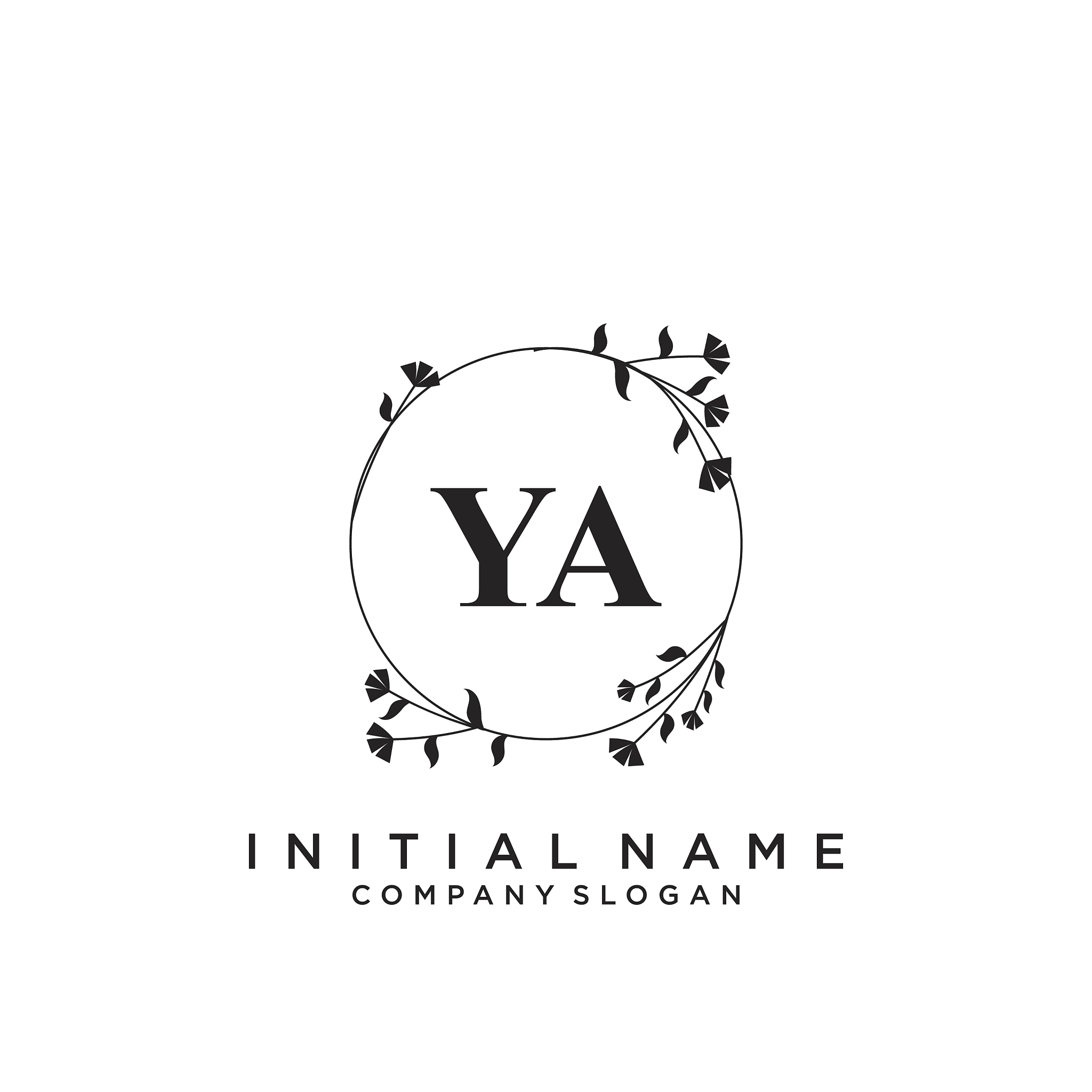 ya initial handwriting logo design