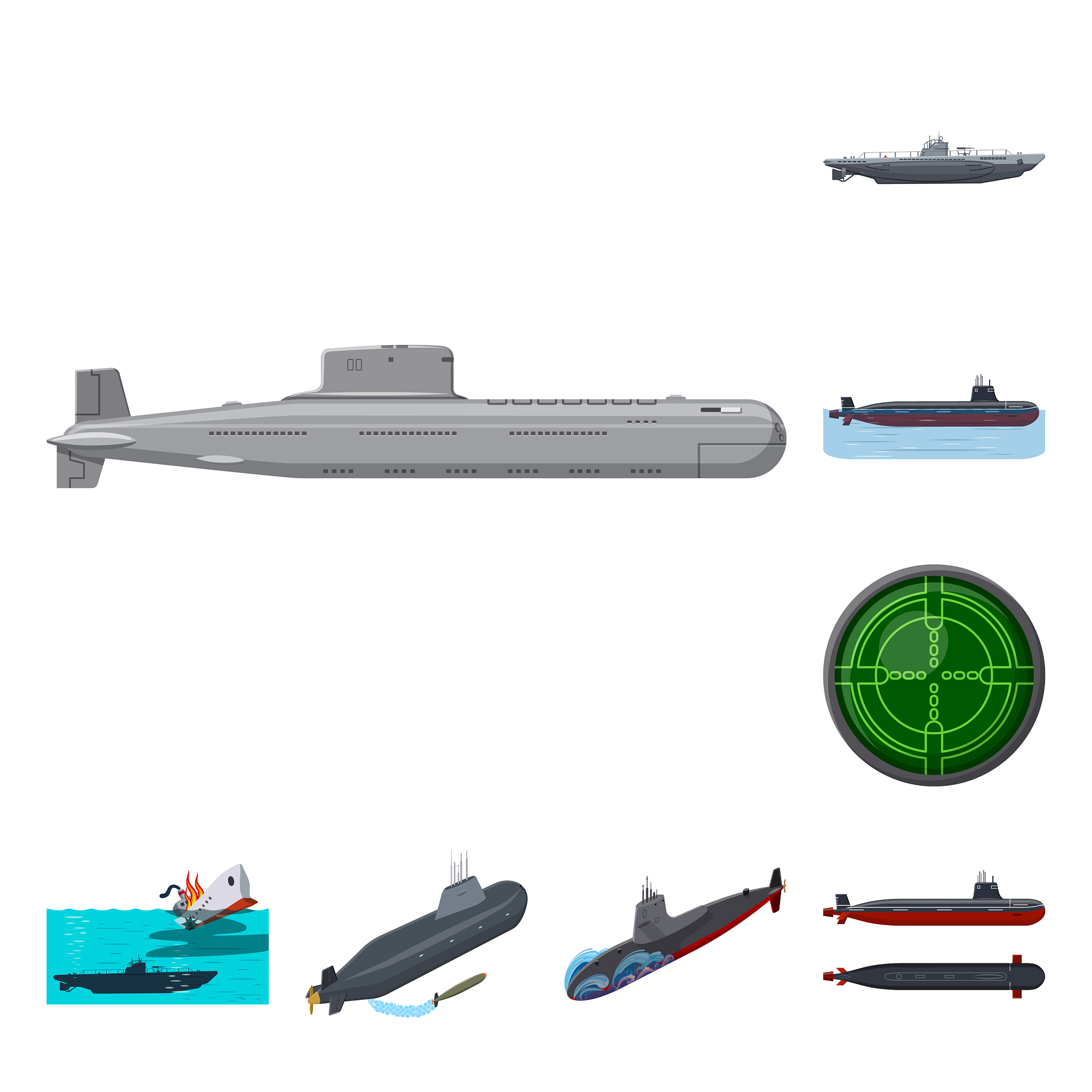 isolated object boat and navy symbol set of