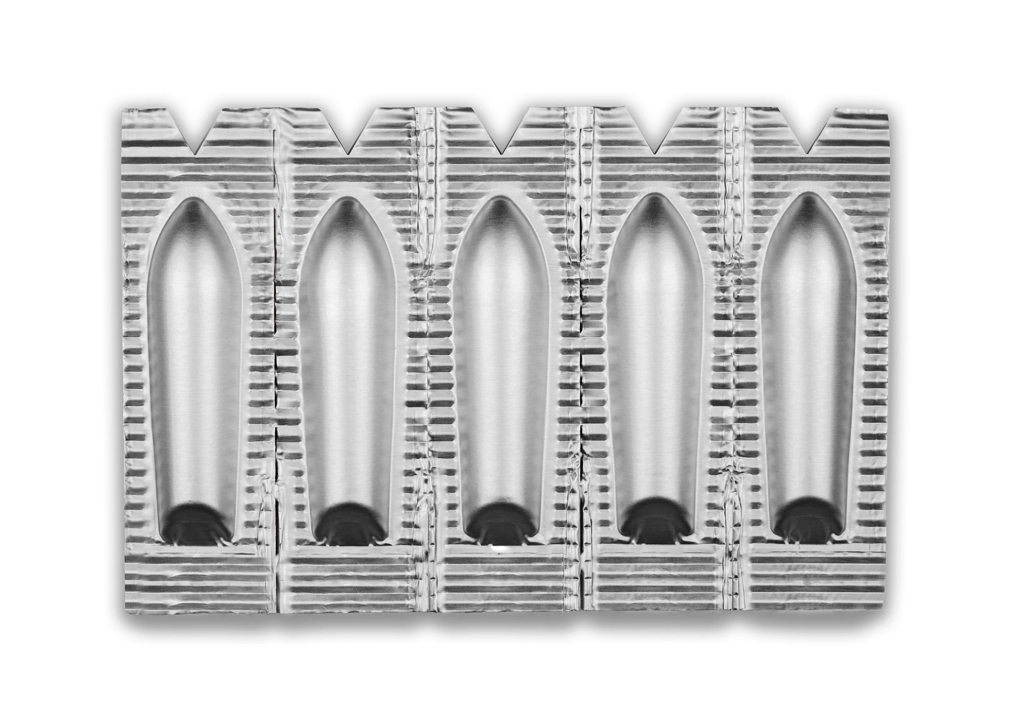 medical suppositories in silver blister package. packaging of co