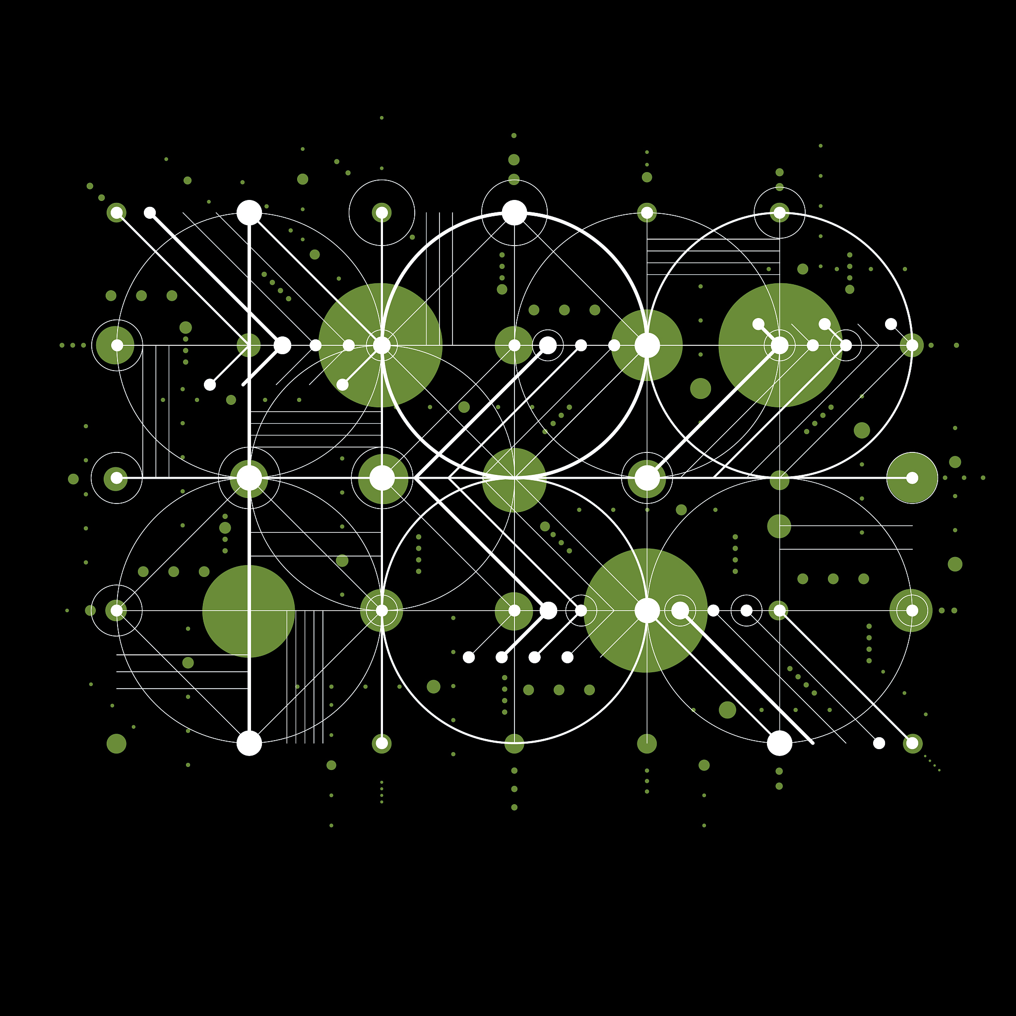 vector abstract green background created in bauhaus retro style.