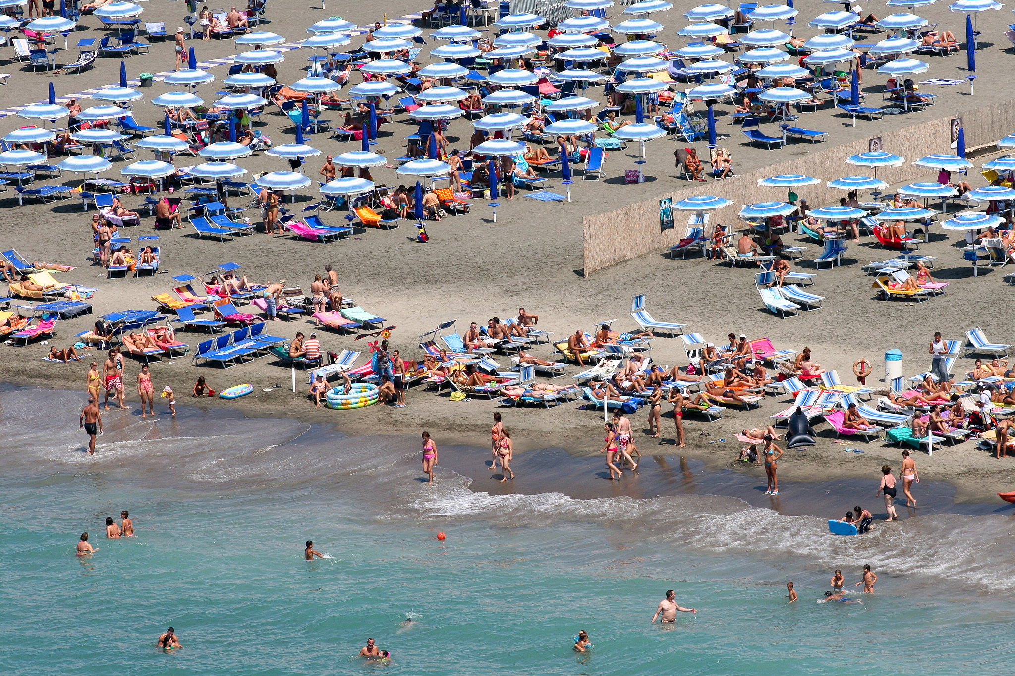 an aerial view of a beach near rome on the coast of the tyrrheni