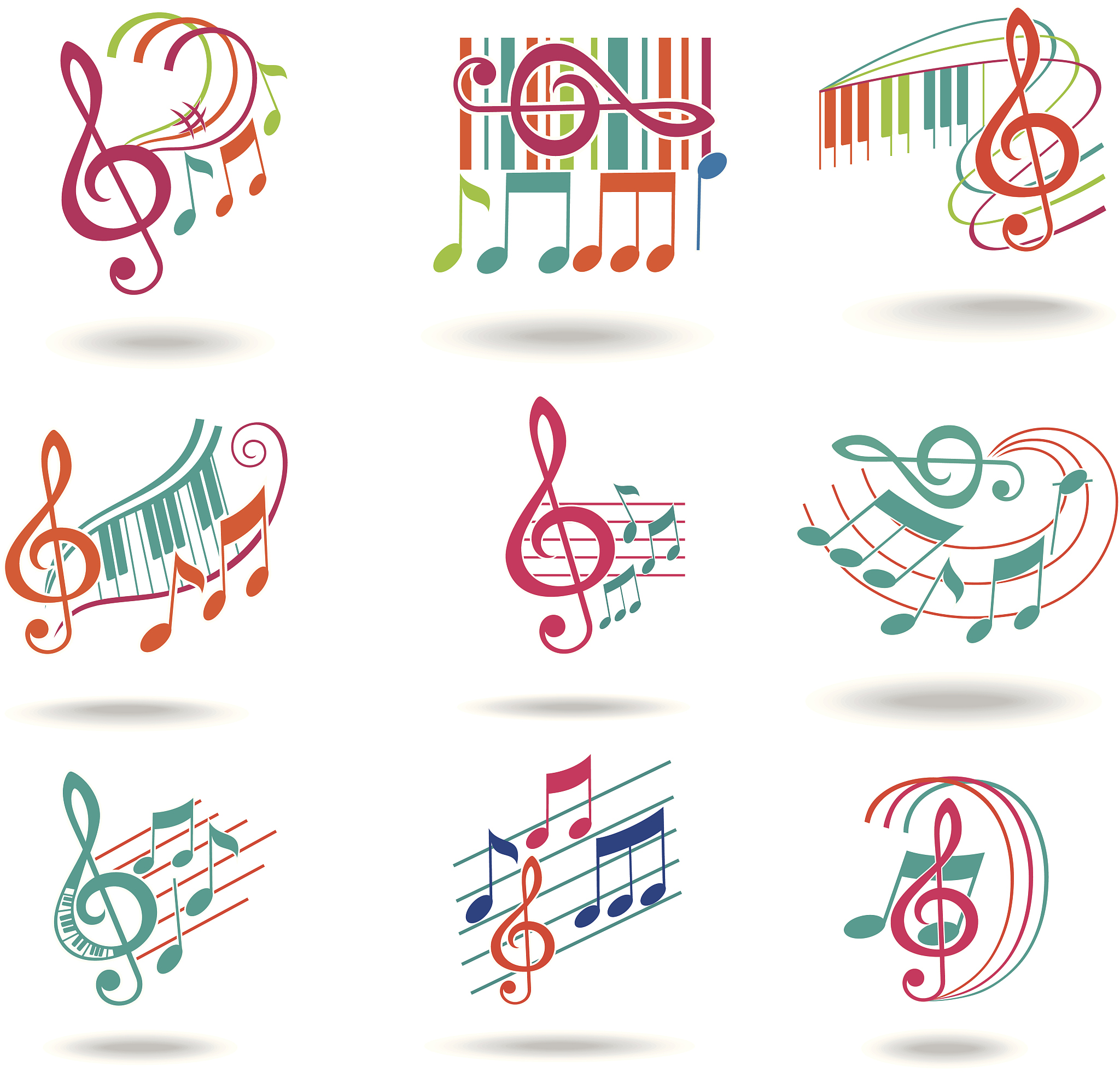 colorful music notes.