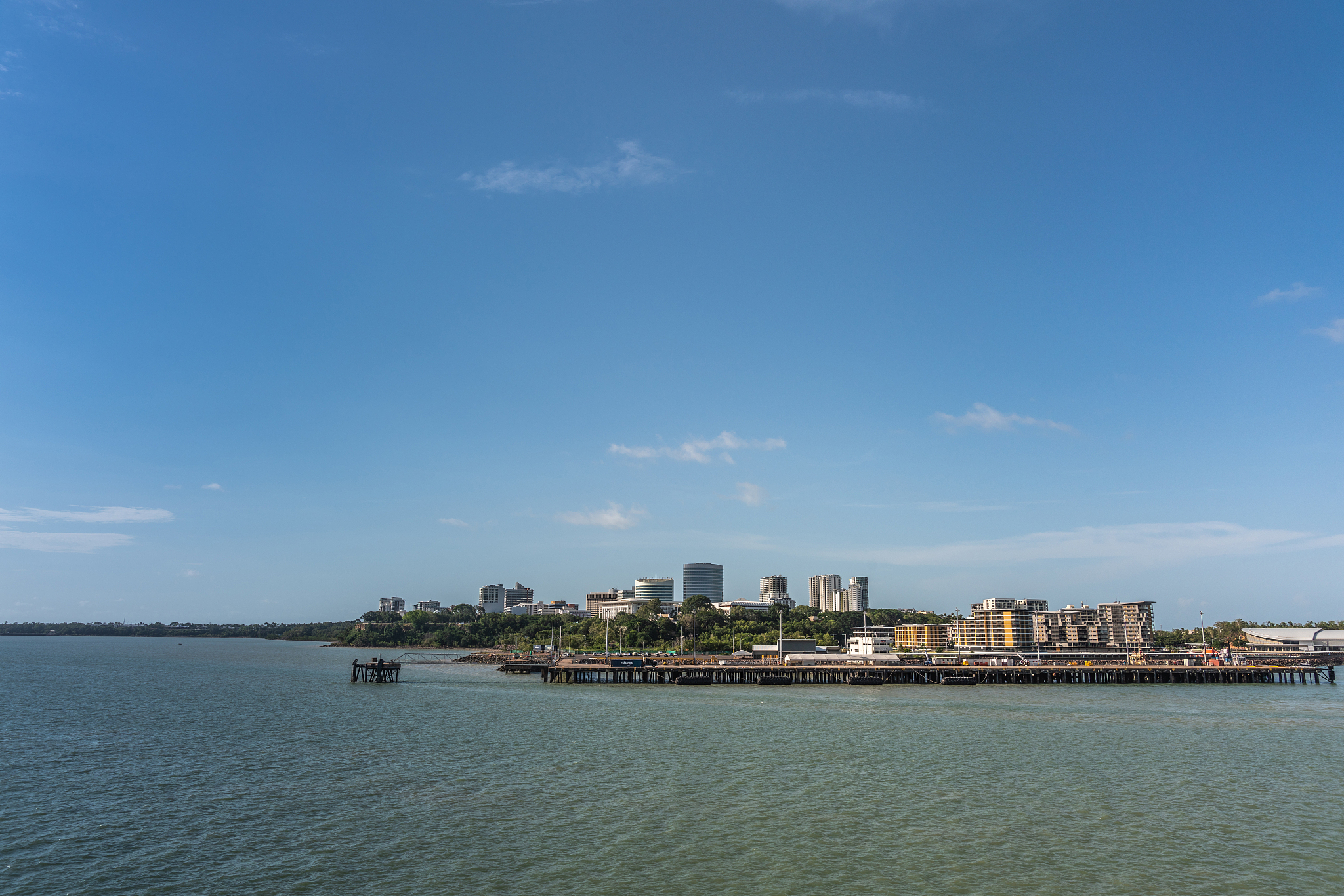 westen side of darwin skyline seen from the south on bay, austra