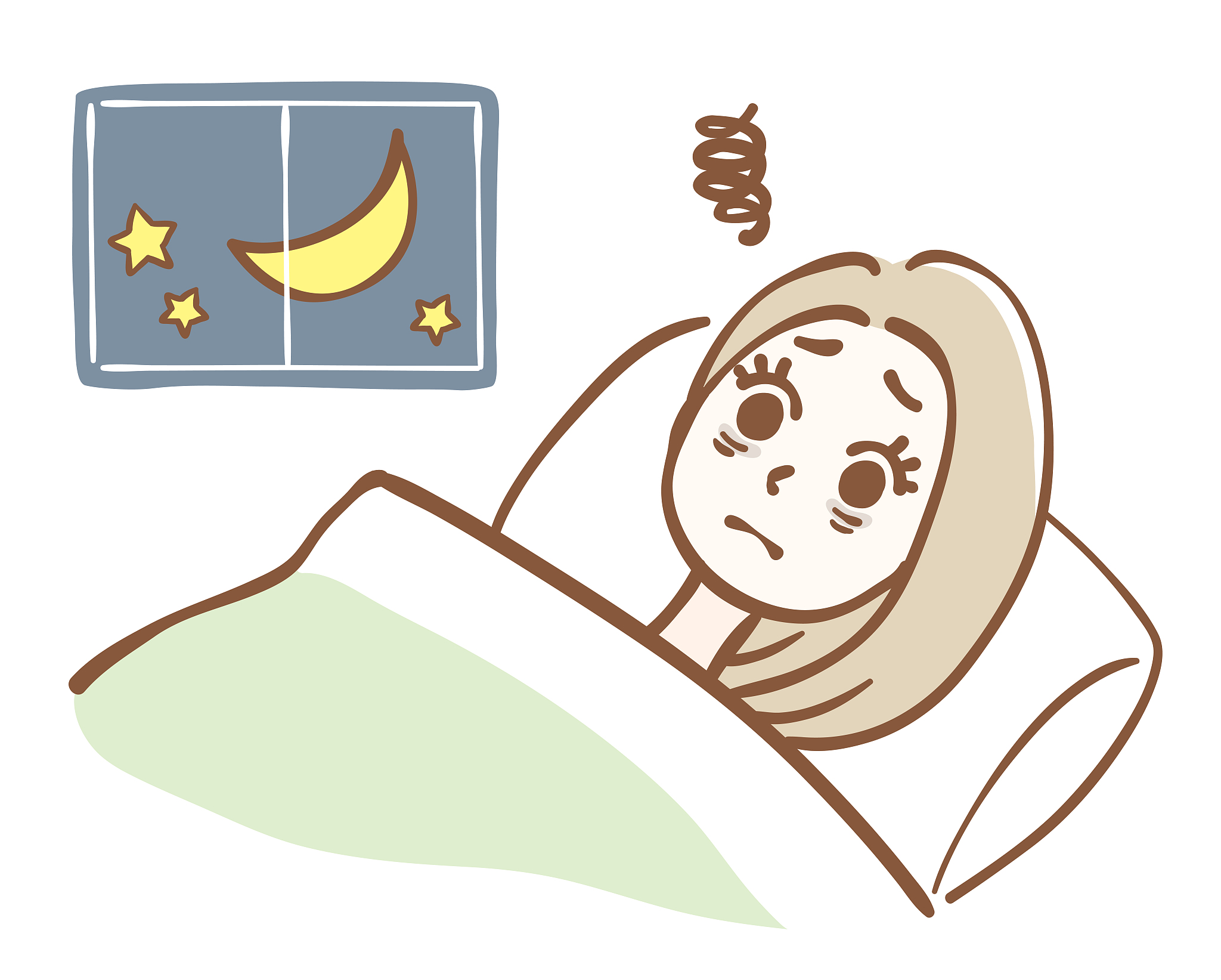 illustration of a woman who is difficult to sleep
