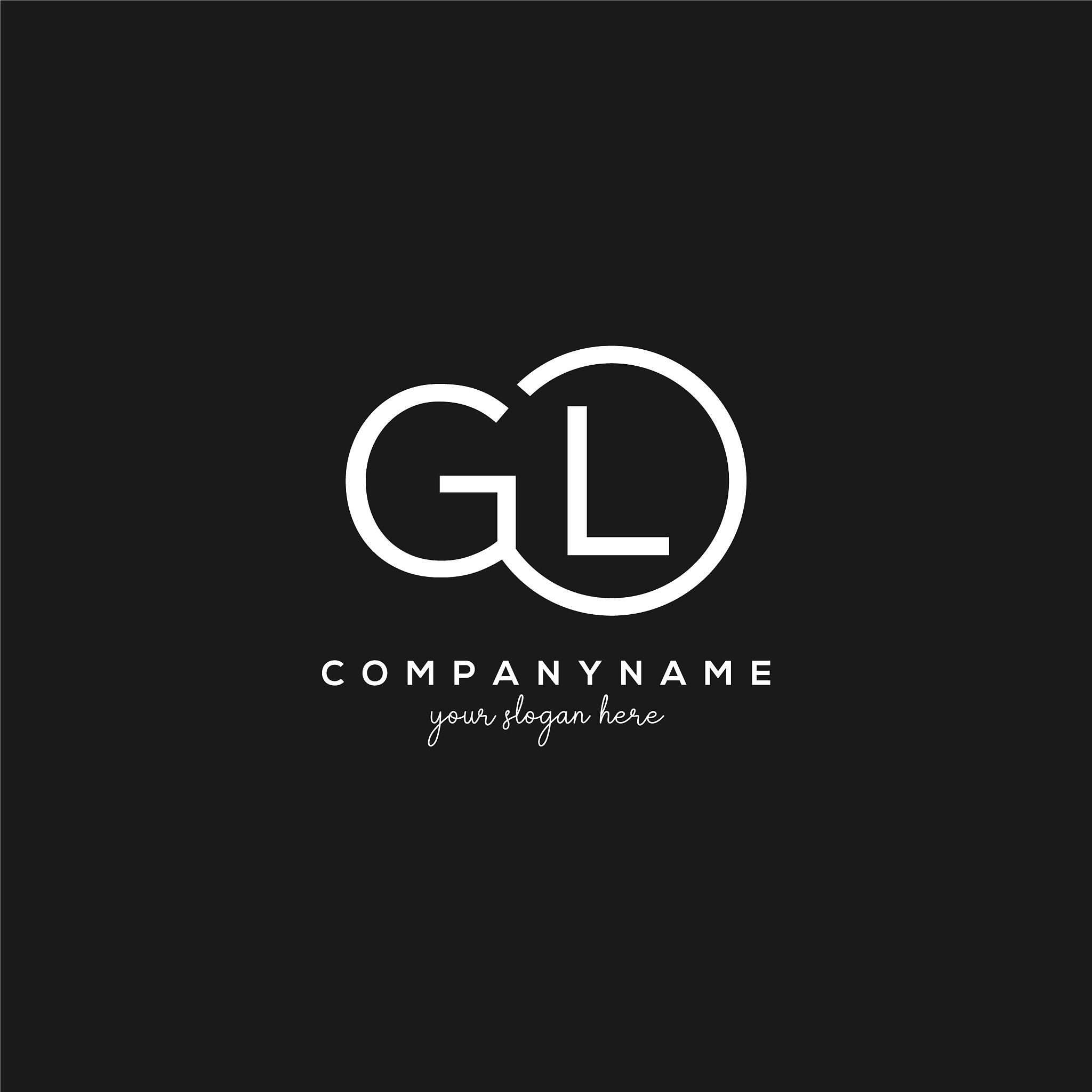 initial gl letter logo with circle template