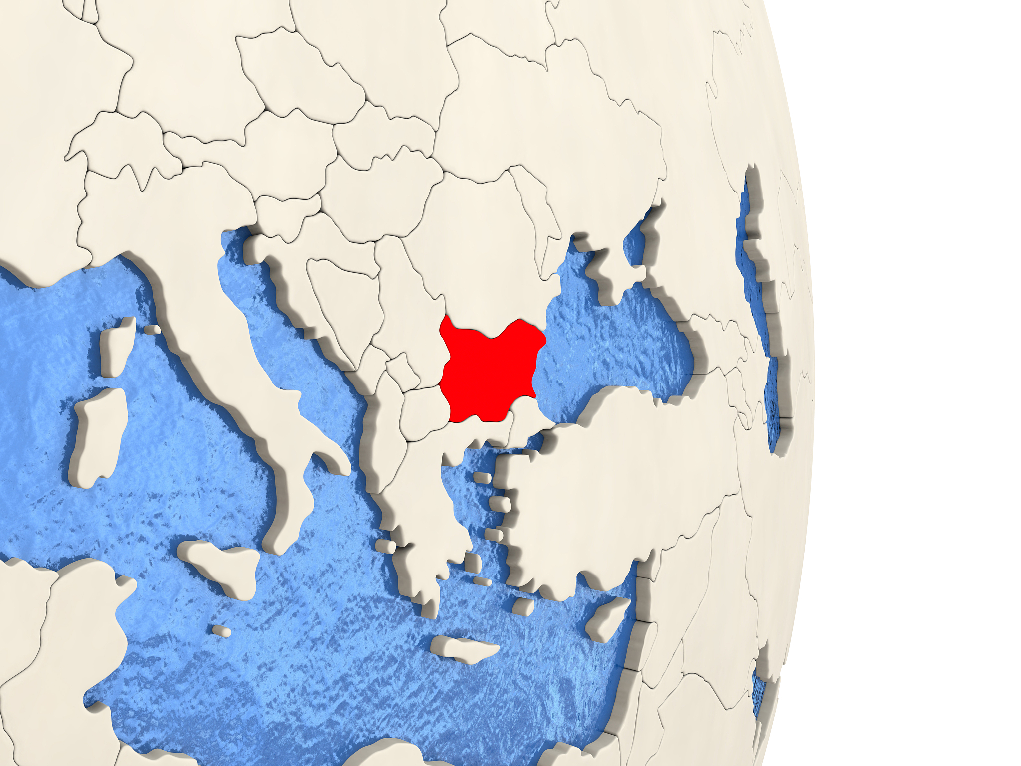 bulgaria on model of political globe