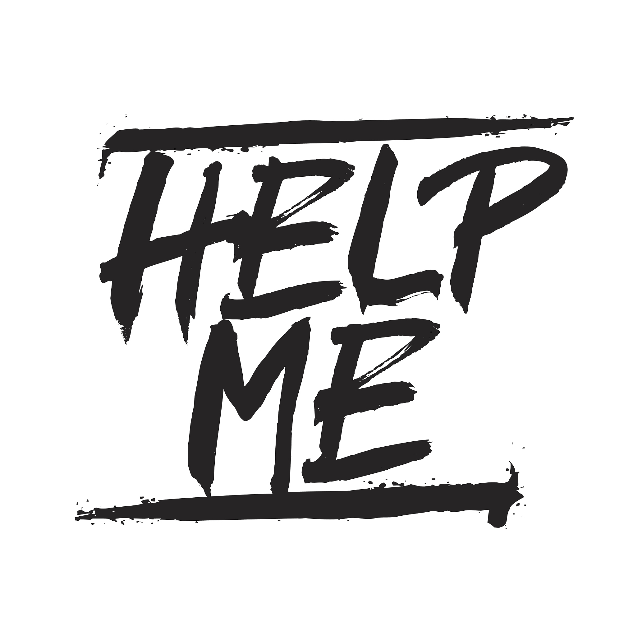 black vector frames and text help me
