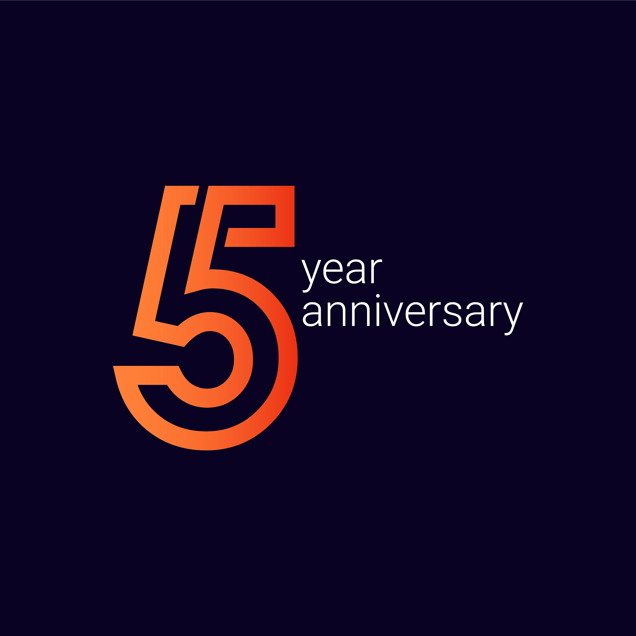 5 year anniversary celebration template design