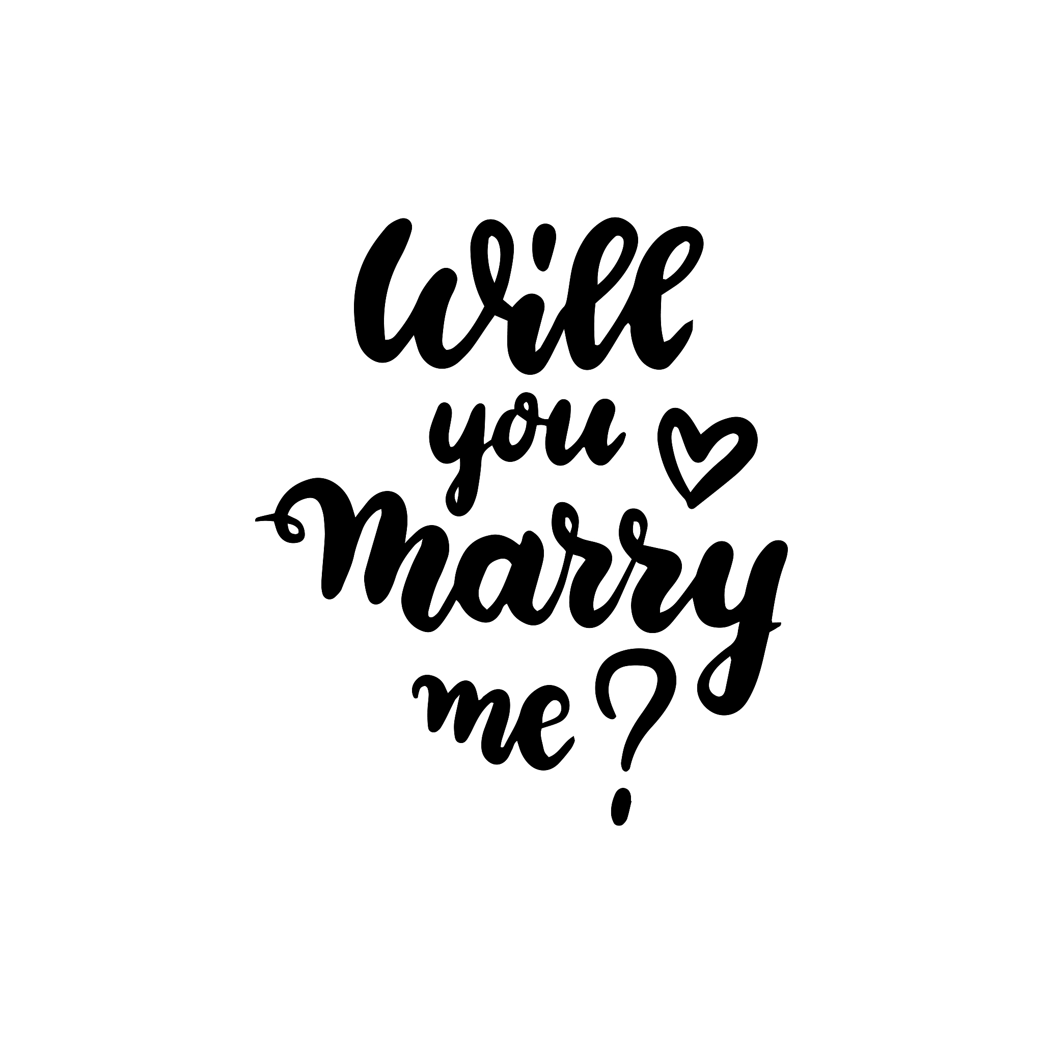 will you marry me handwritten lettering