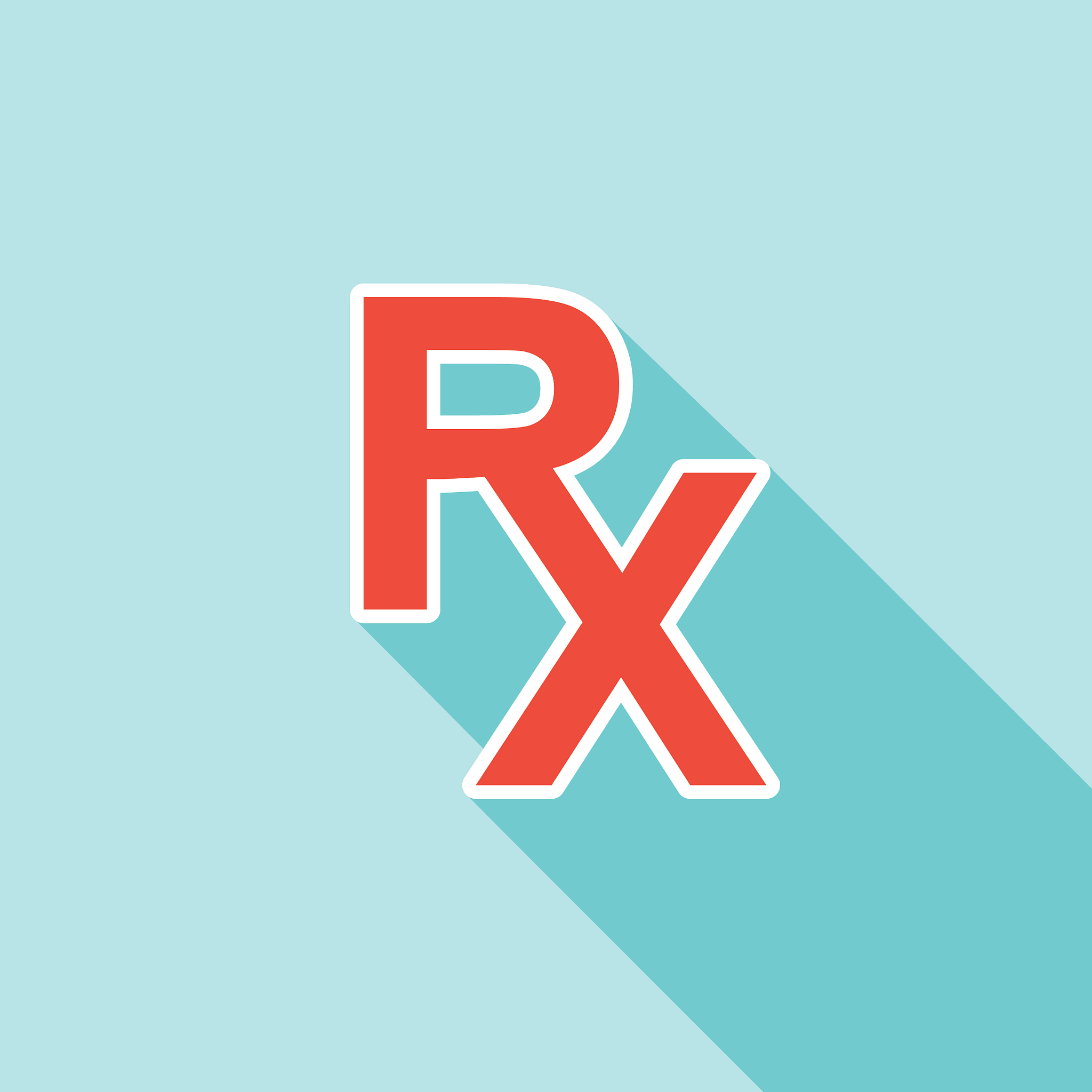 medical and healthcare icon in flat design style - rx