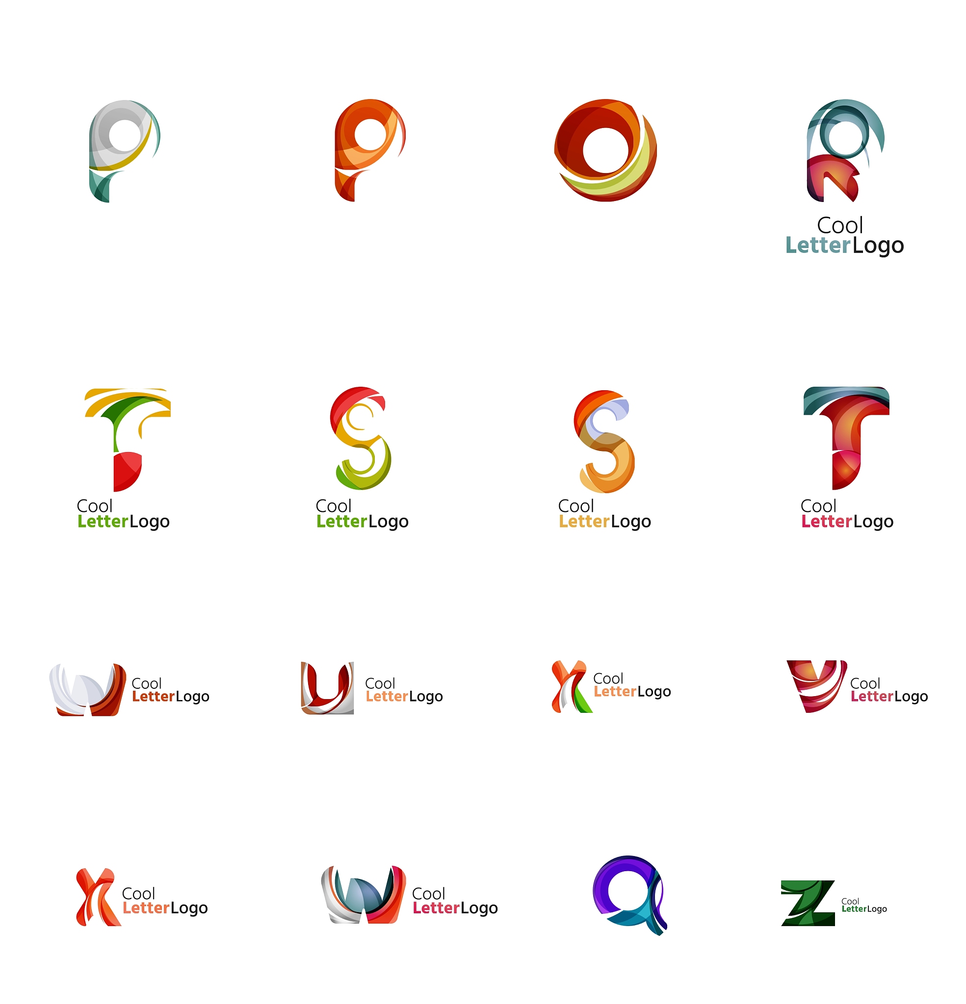 set of universal company logo ideas business icon
