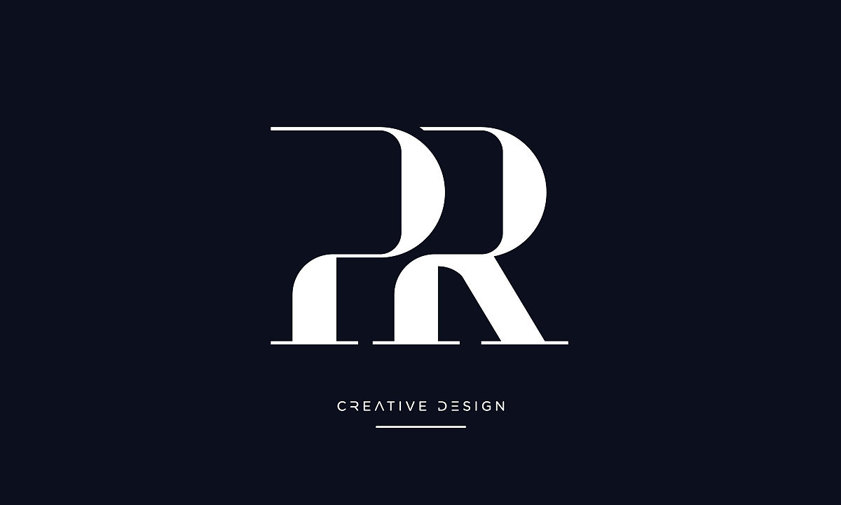 pr, rp字母字母抽象图标标志组合