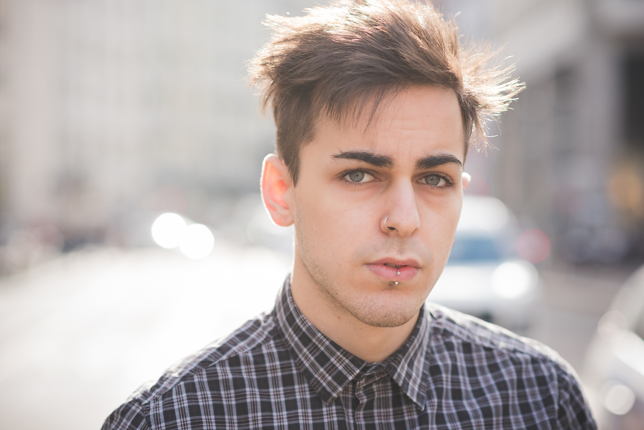 young handsome alternative dark model man
