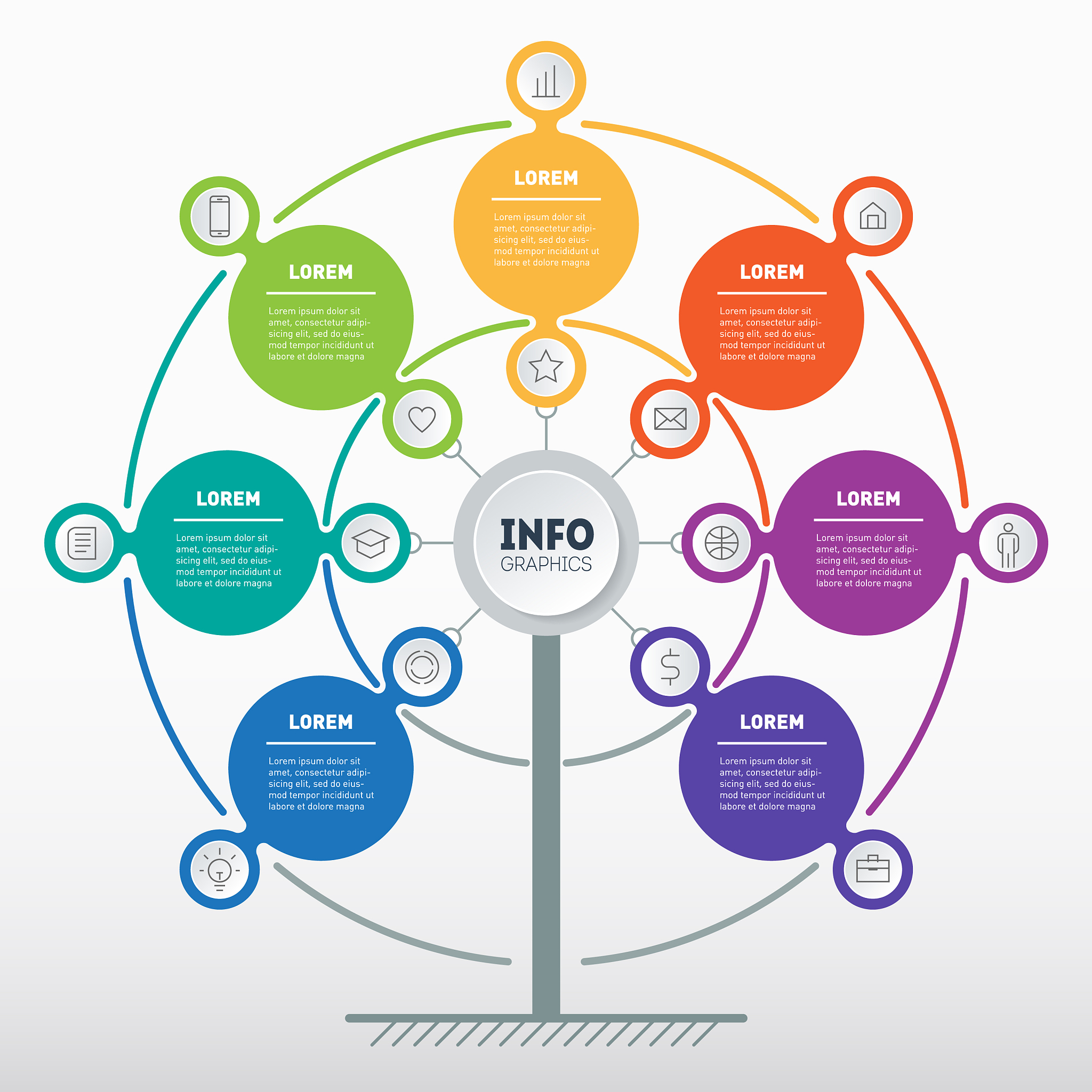 business presentation concept with seven options