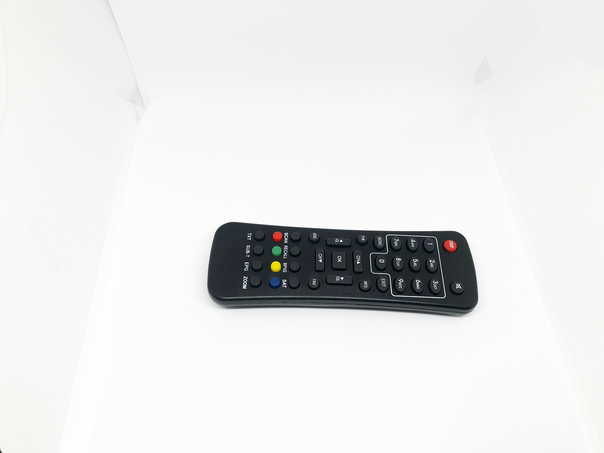 receiver tv remote control white background