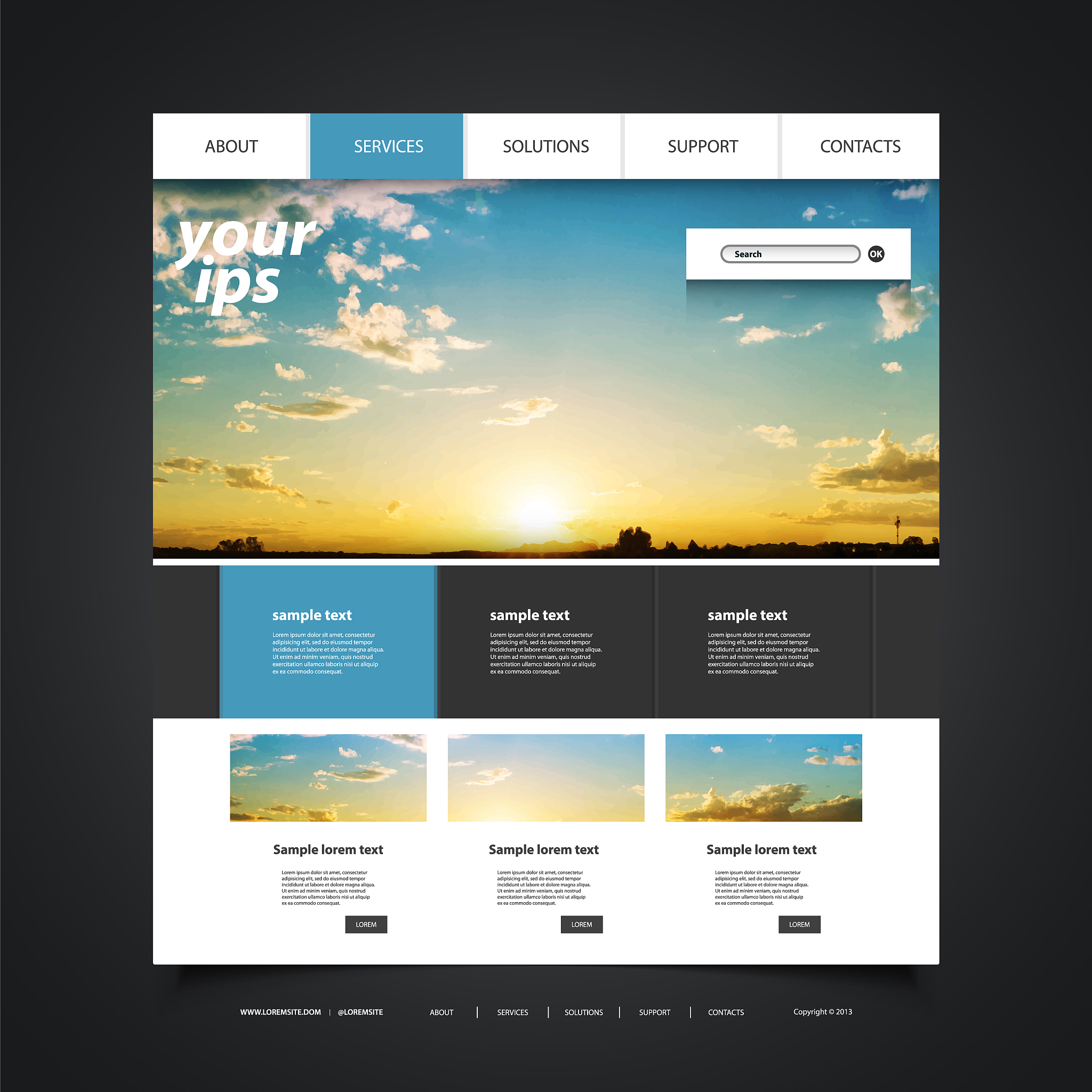 one page website template