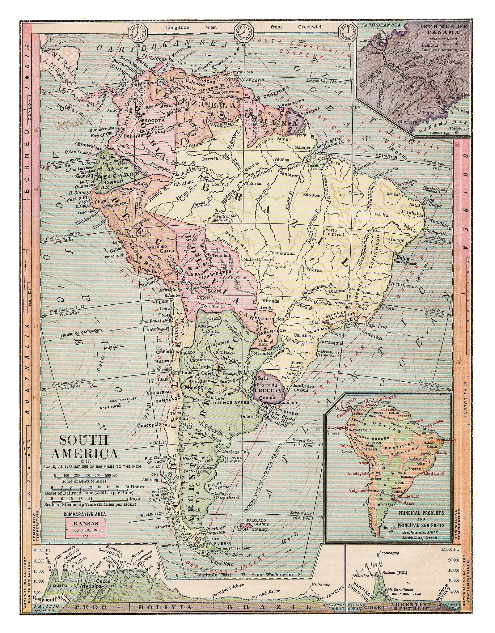 map of south america 1889