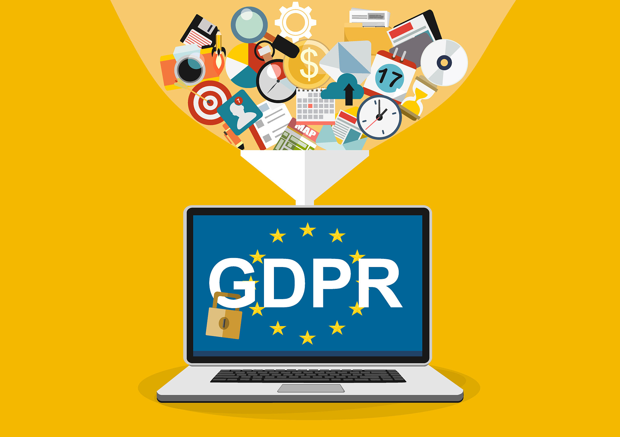 gdpr concept illustration. idea of data protection.