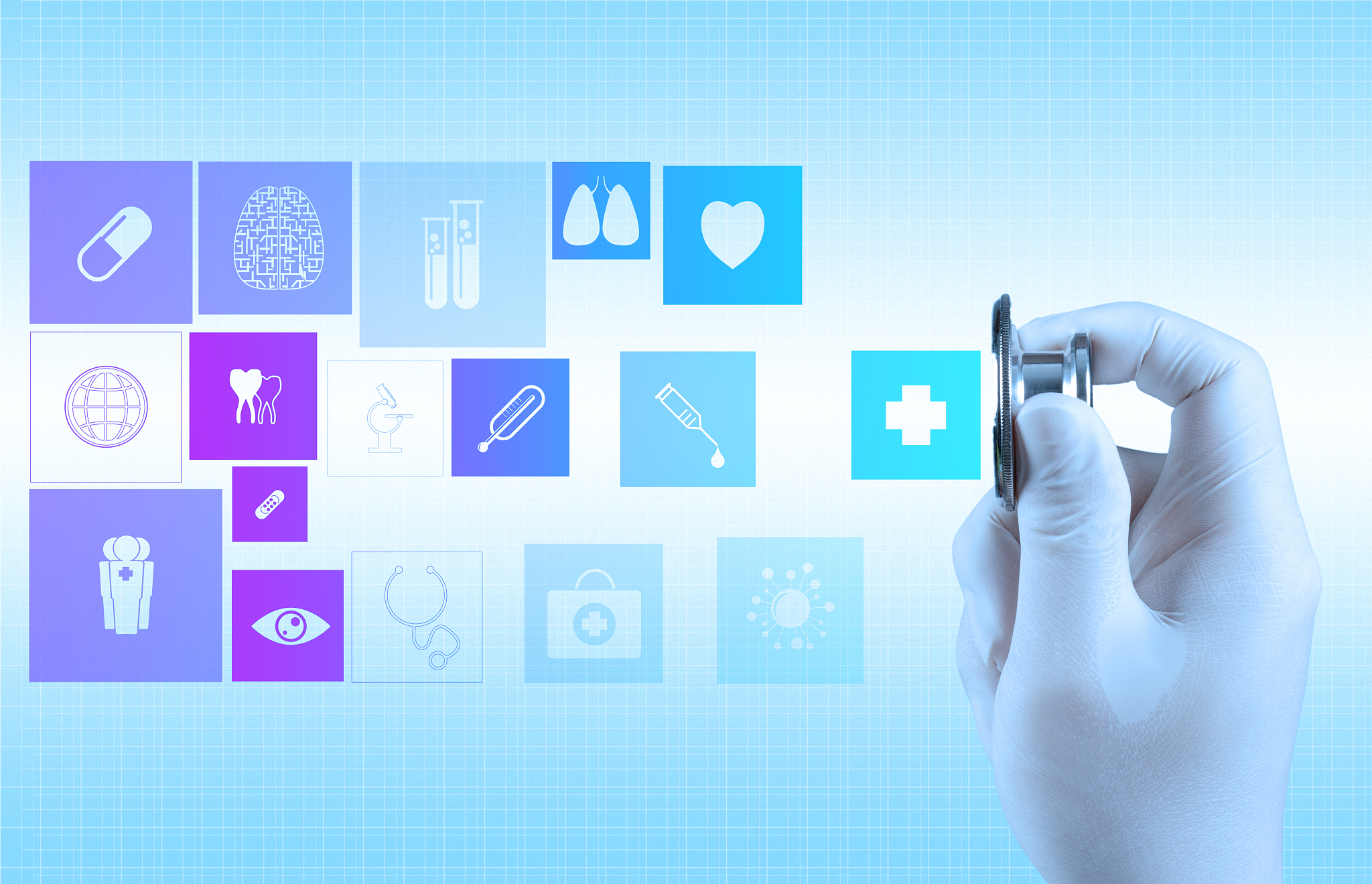 stethoscope in hand as medical