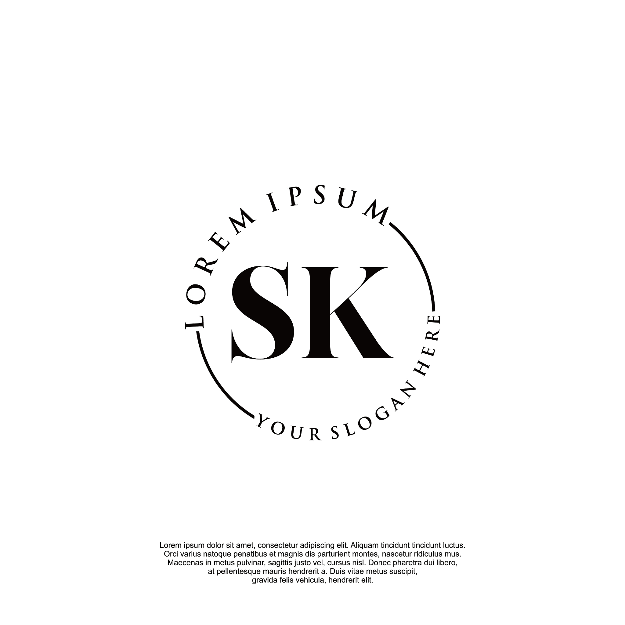 sk initial handwriting logo design