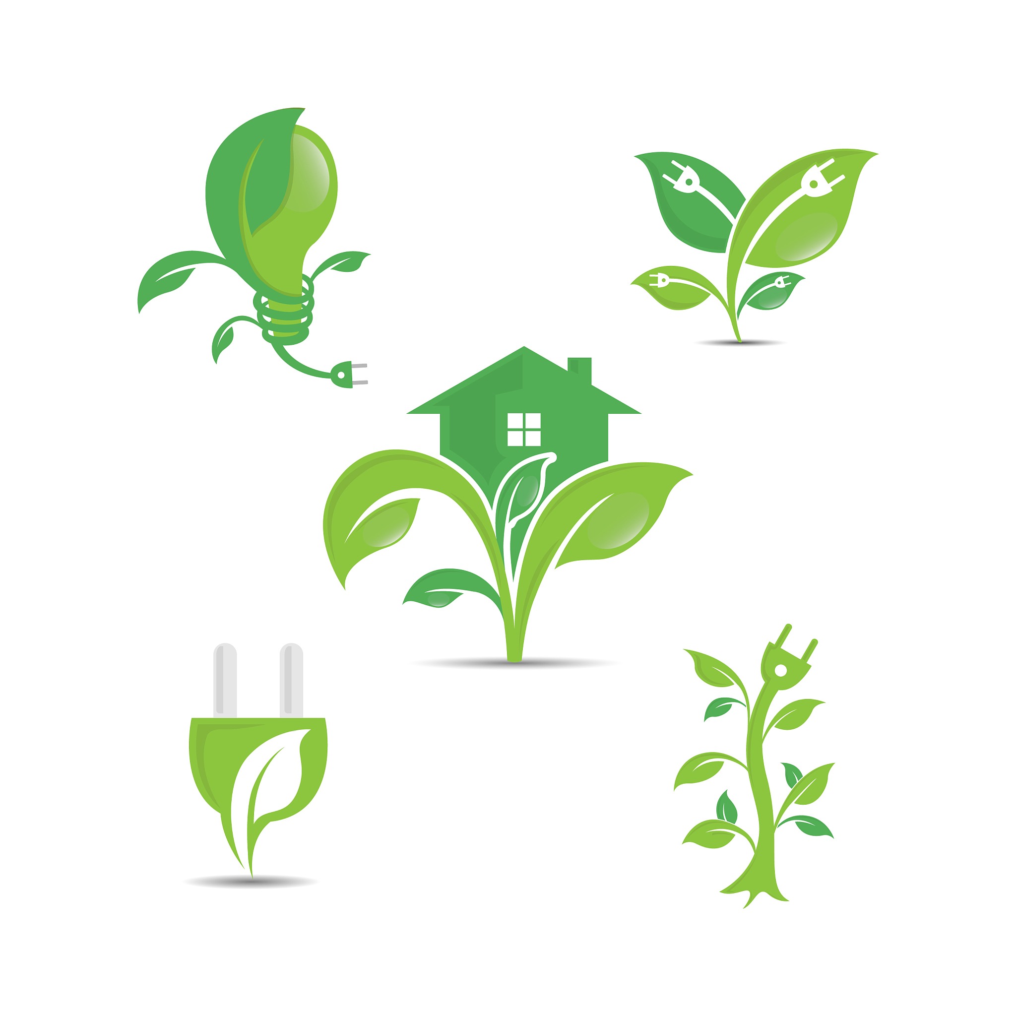 green ecology logo icons