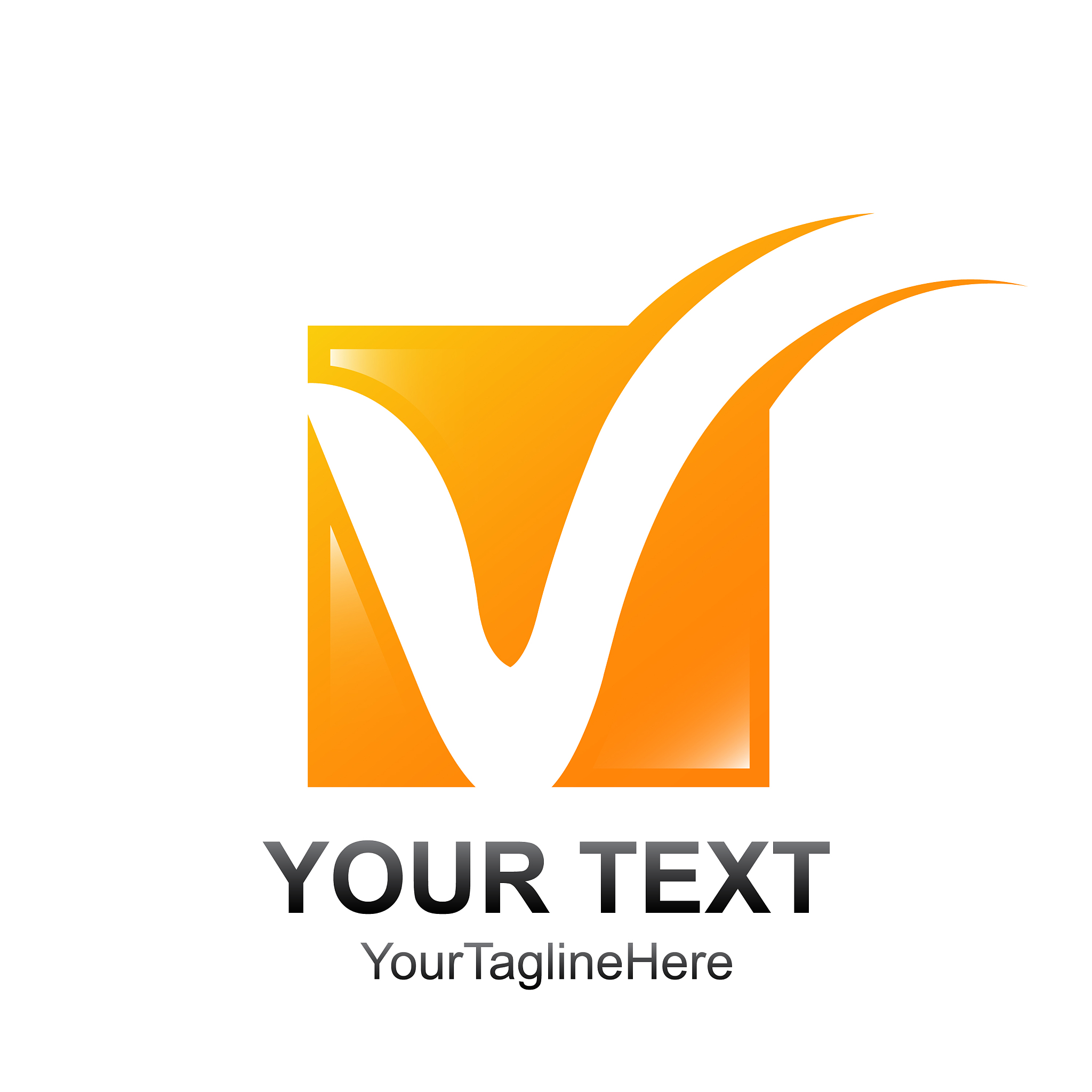 initial letter v logo template colored orange