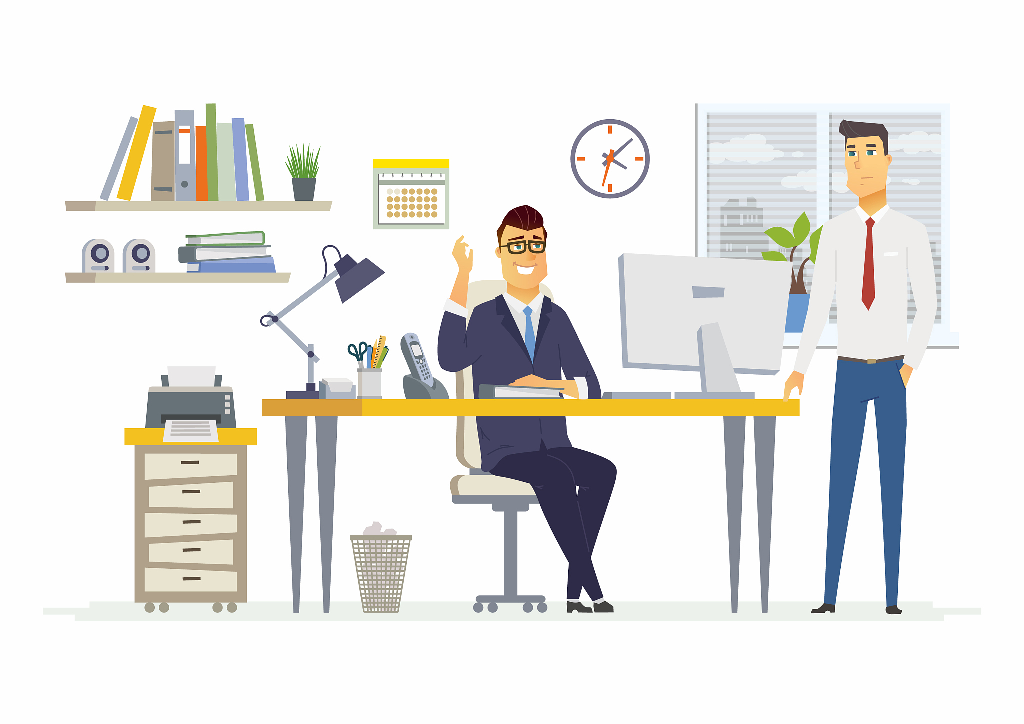 office scene - modern cartoon business