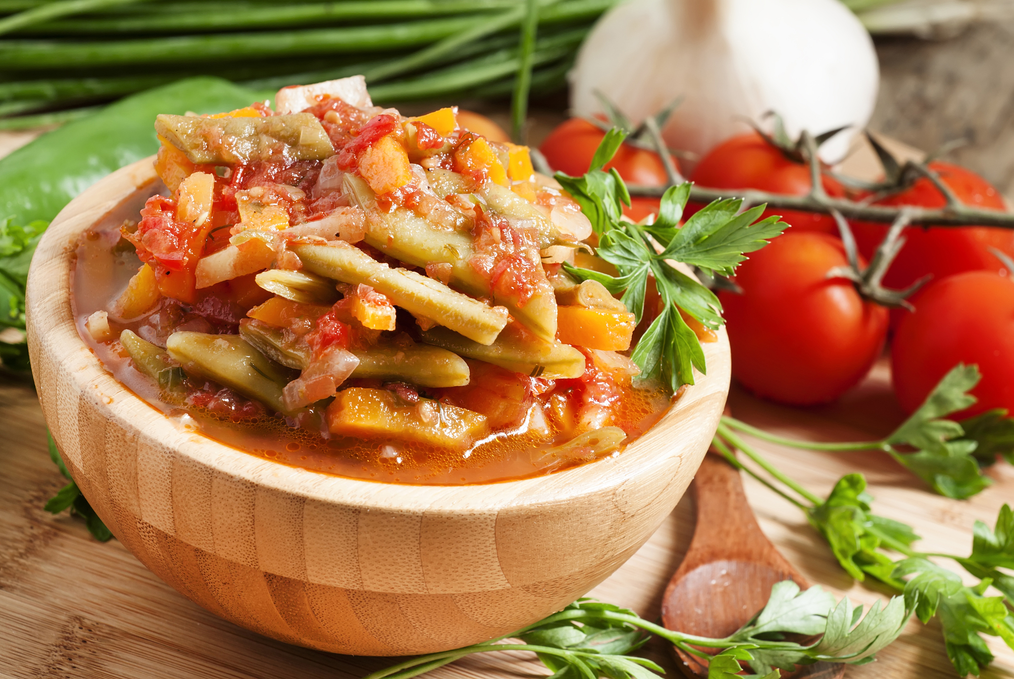 traditional caucasian georgian lobio of green beans