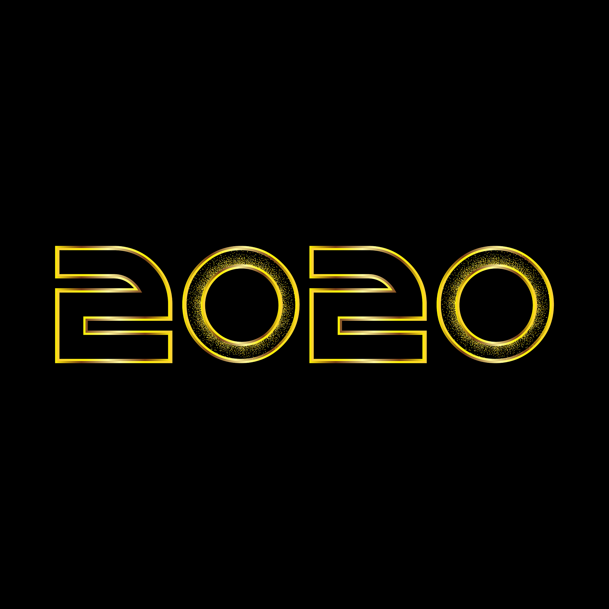 happy 2020 new year golden color design for your