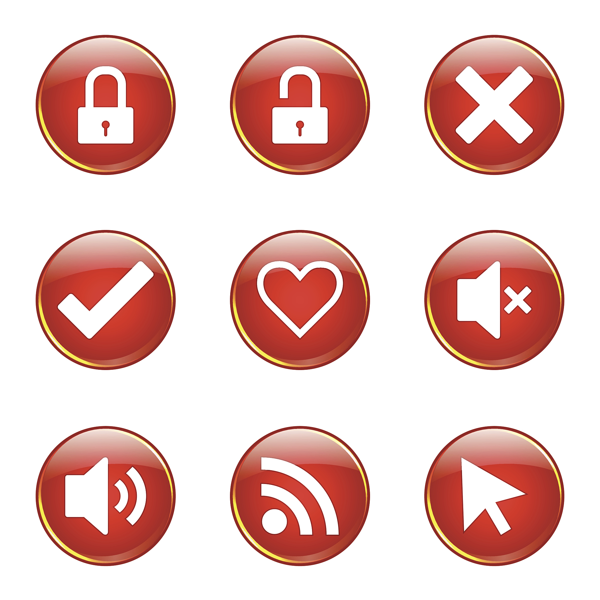 seo internet sign red vector button icon design set 4