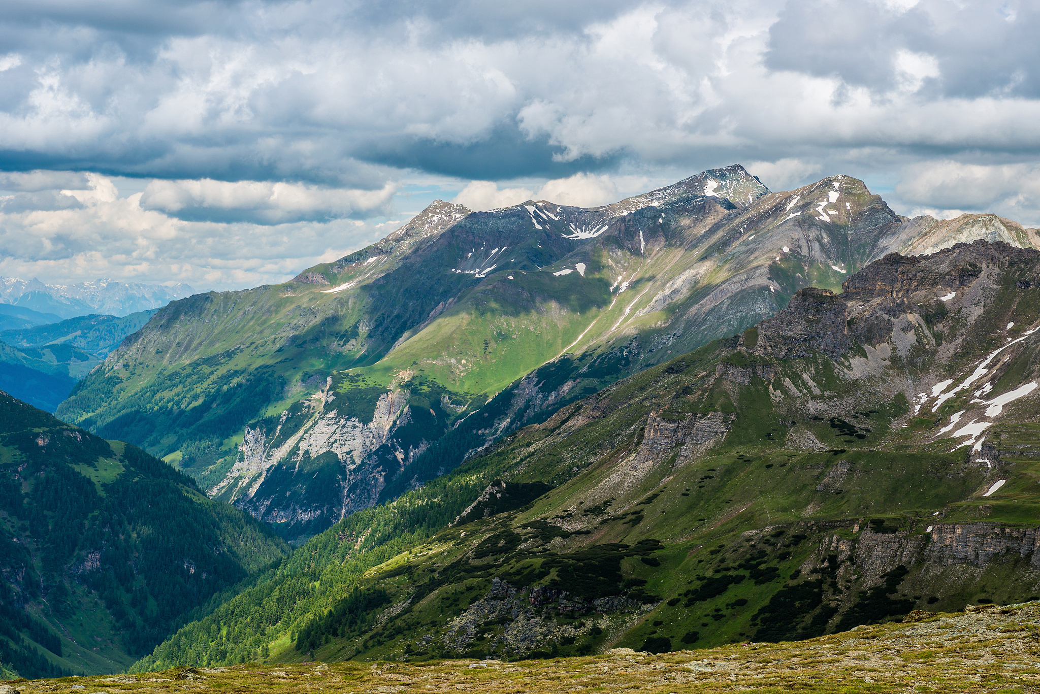view from grossglockner high alpine road in austria