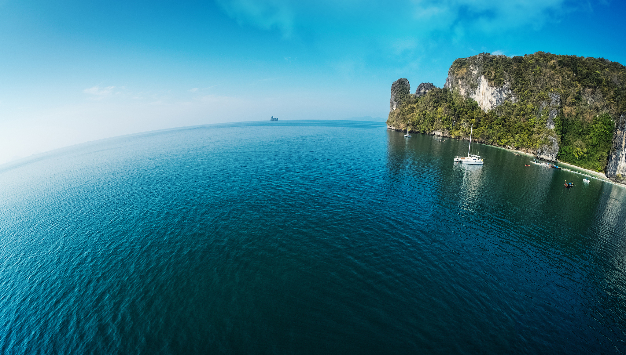 sea with island