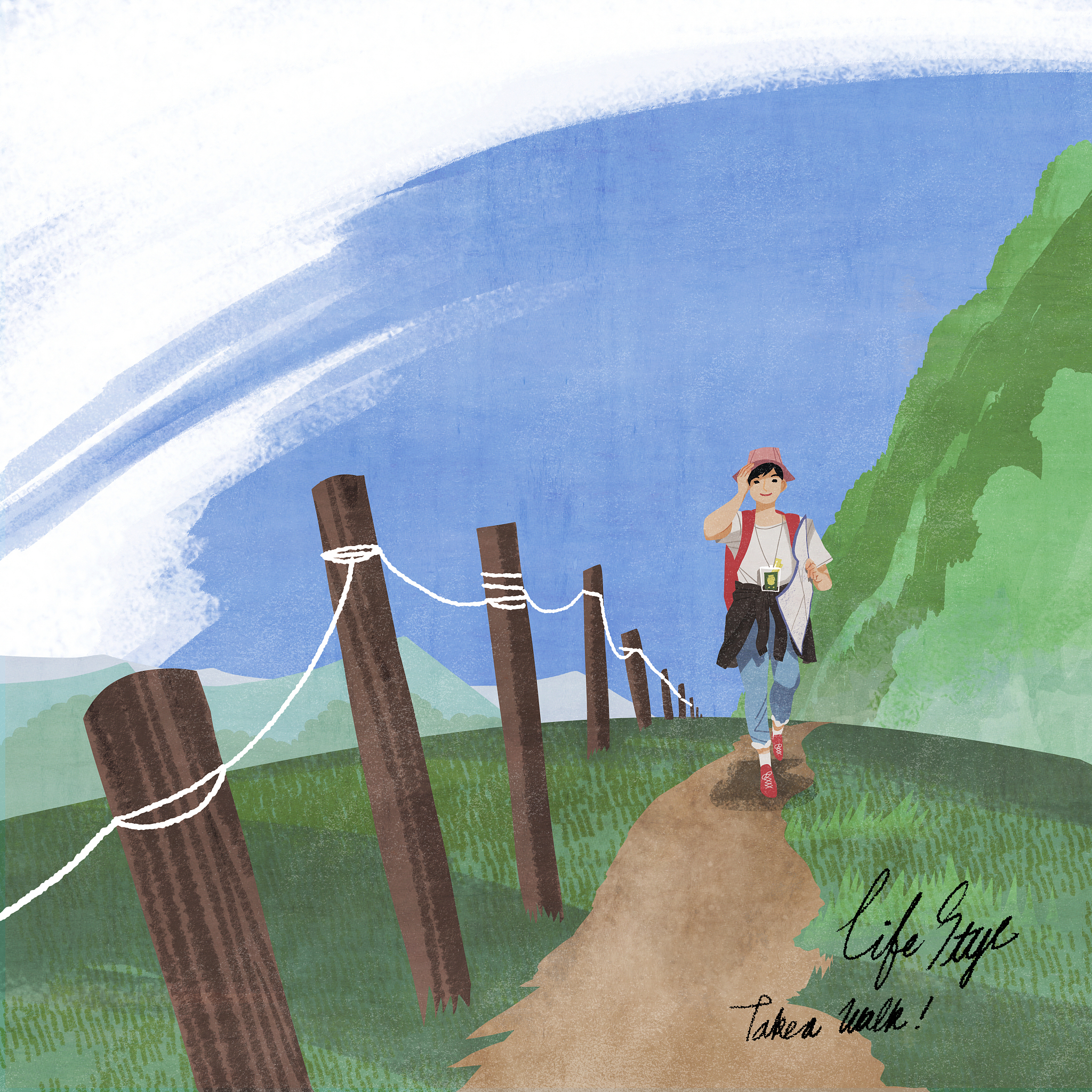 以偏远山区孩子上学路程为题材的插画创新点在哪里