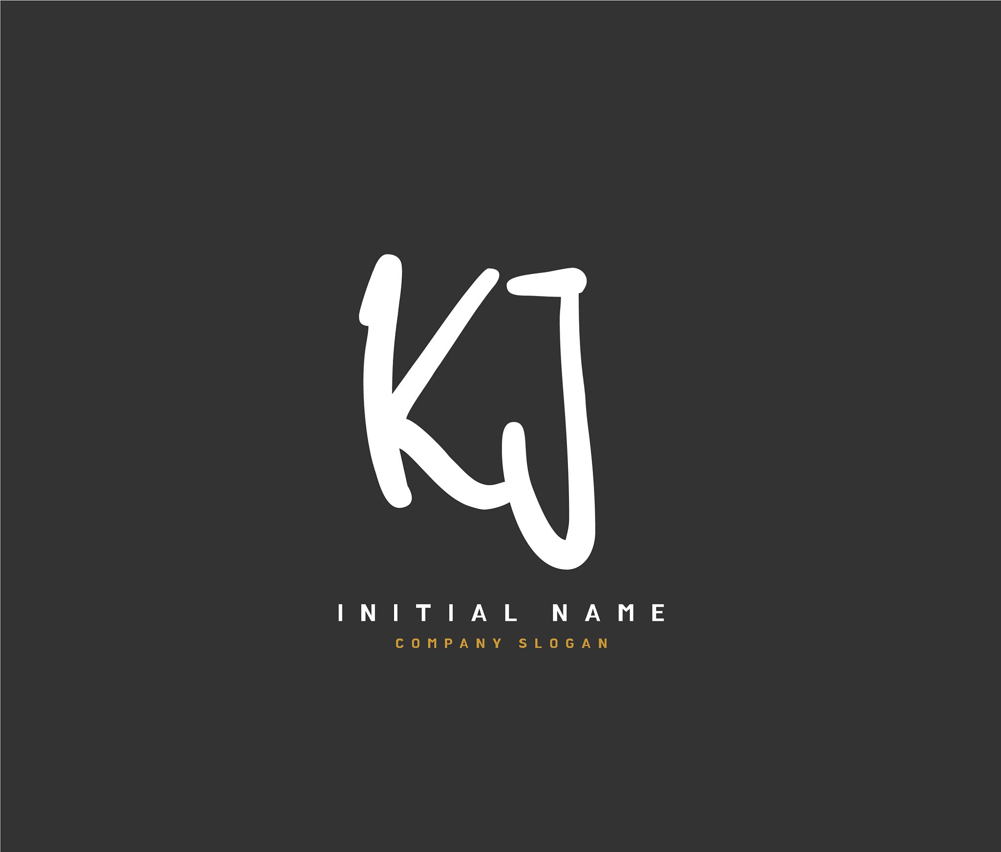 k j kj beauty initial logo handwriting logo of