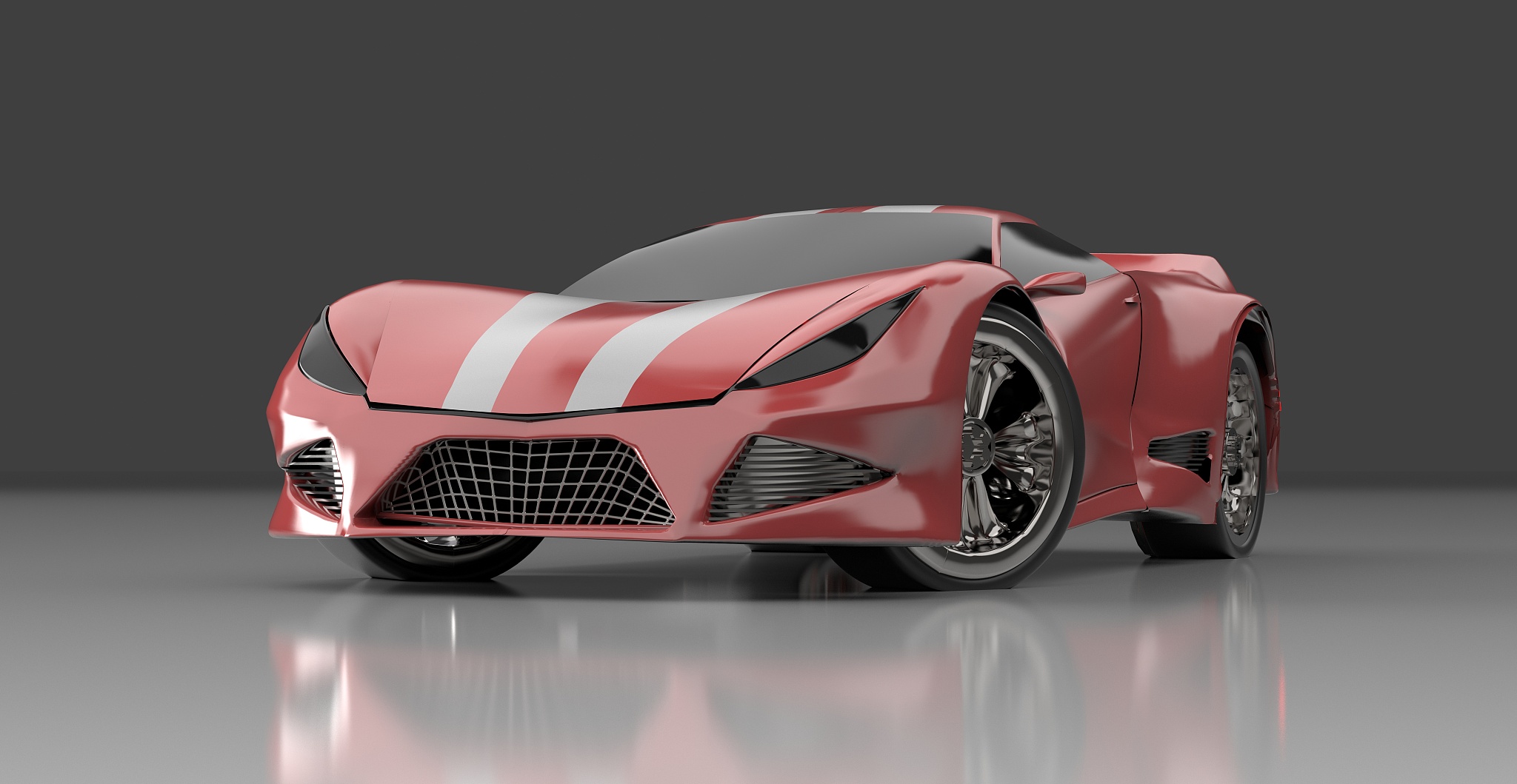 modern red sports car ,3d ,render.