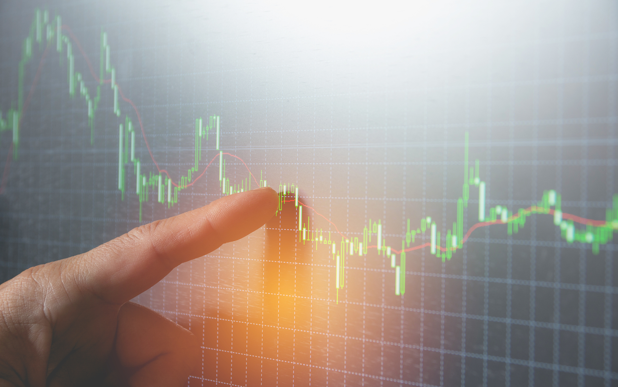 cropped hand of businessman analyzing data in office