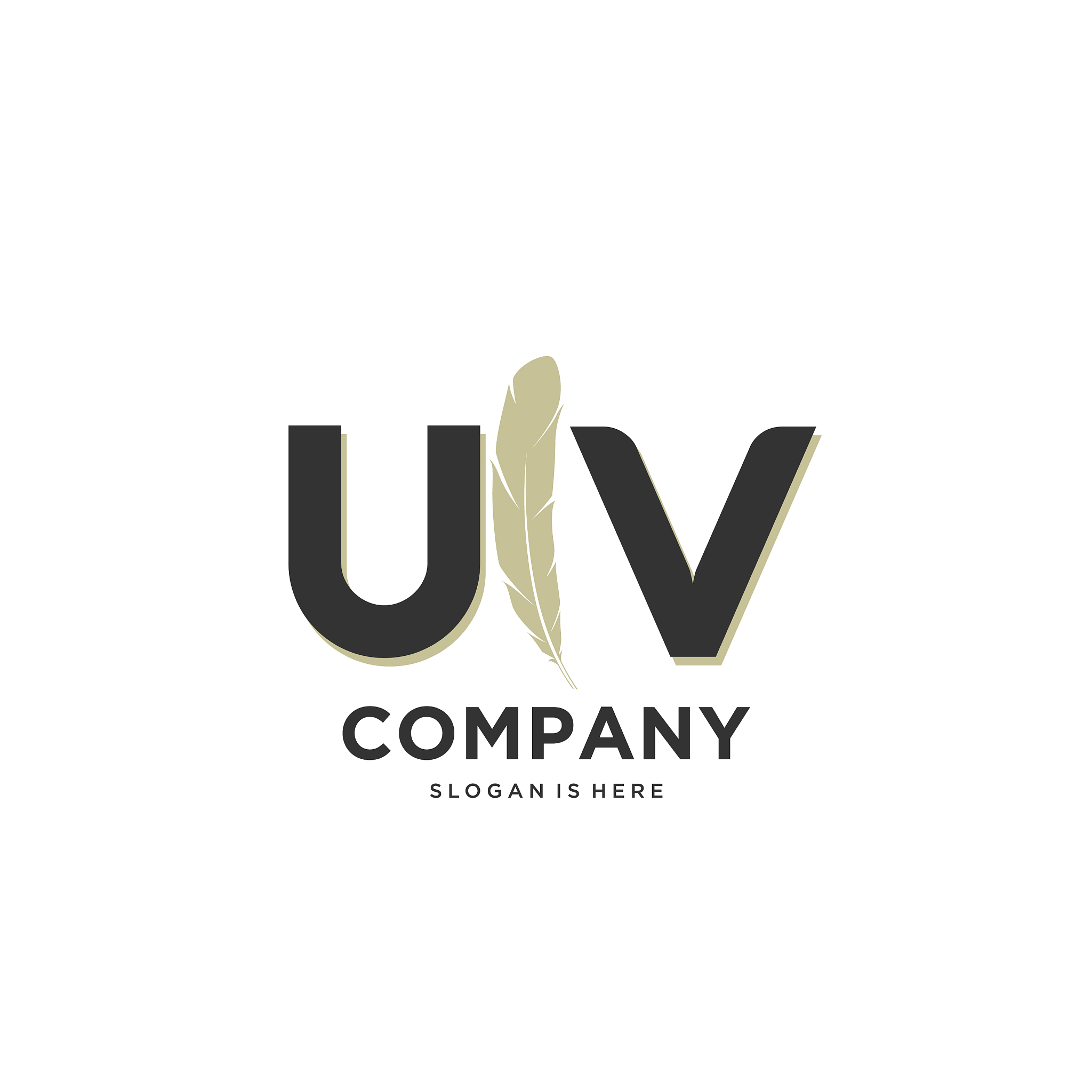 initial uv letter unique attractive creative