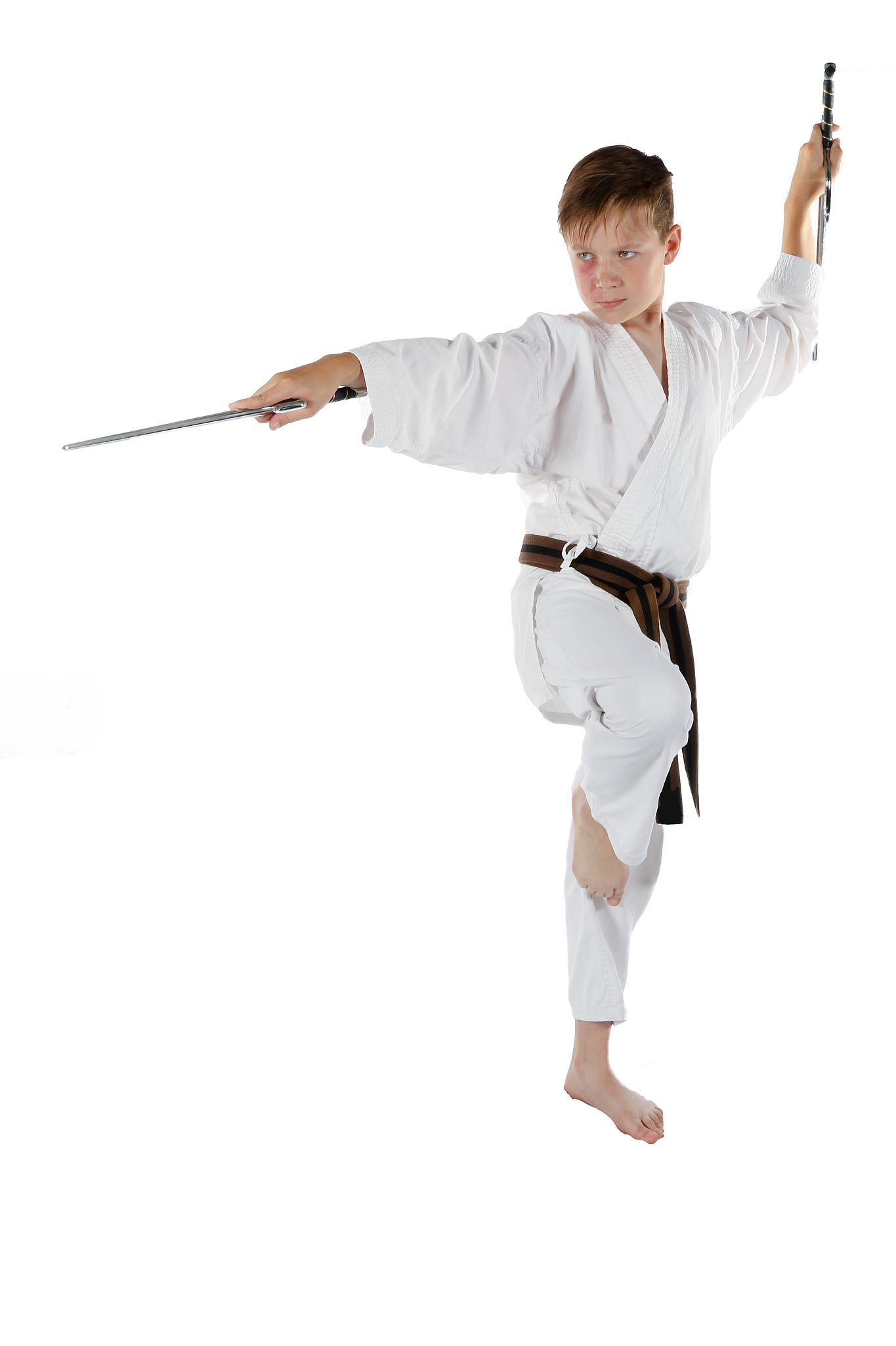 teenage boy doing martial arts