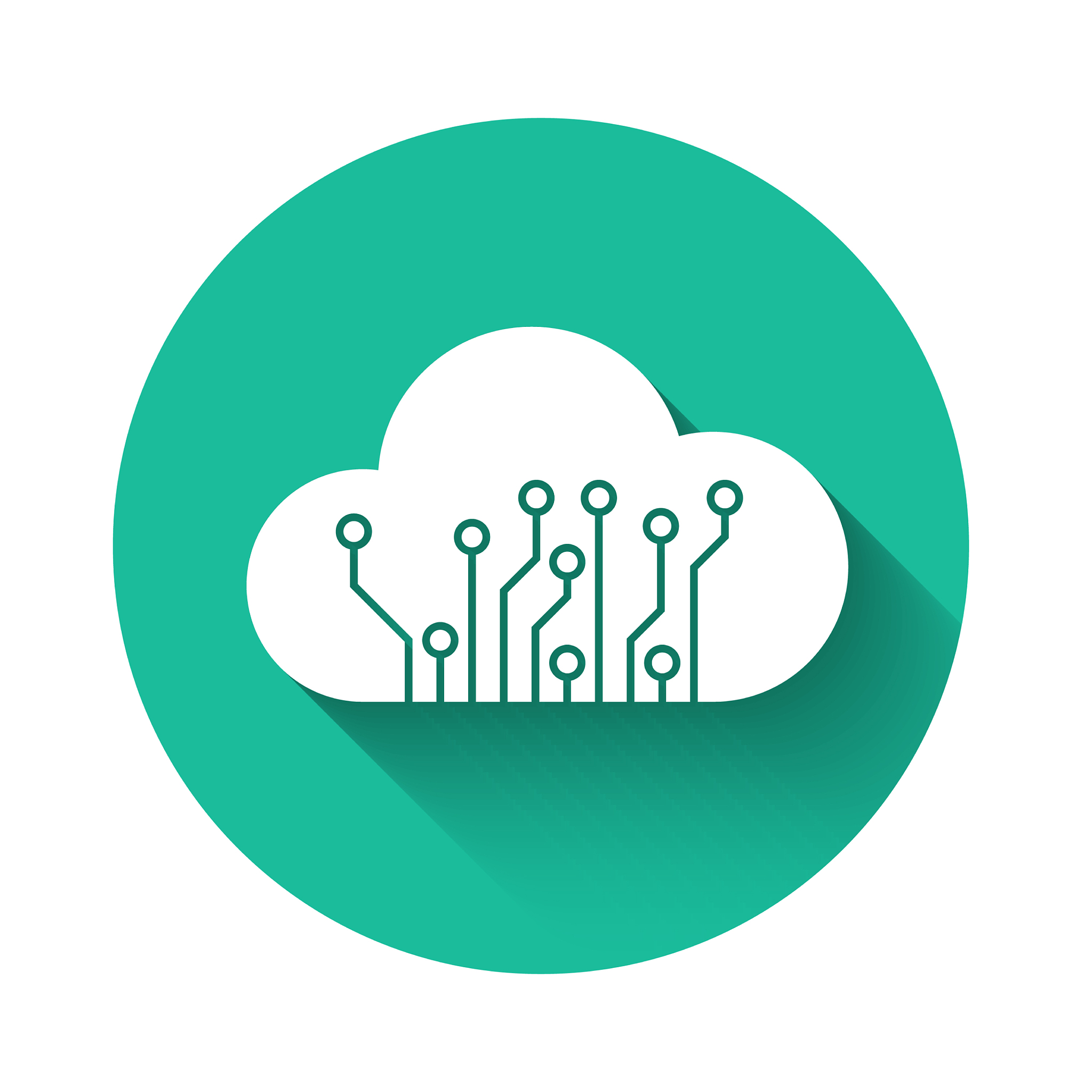 white internet things icon isolated with long