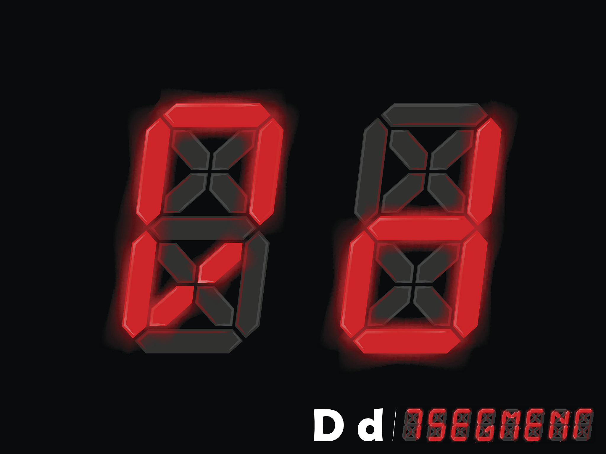 graphic design vector of seven segment style alphabet - d