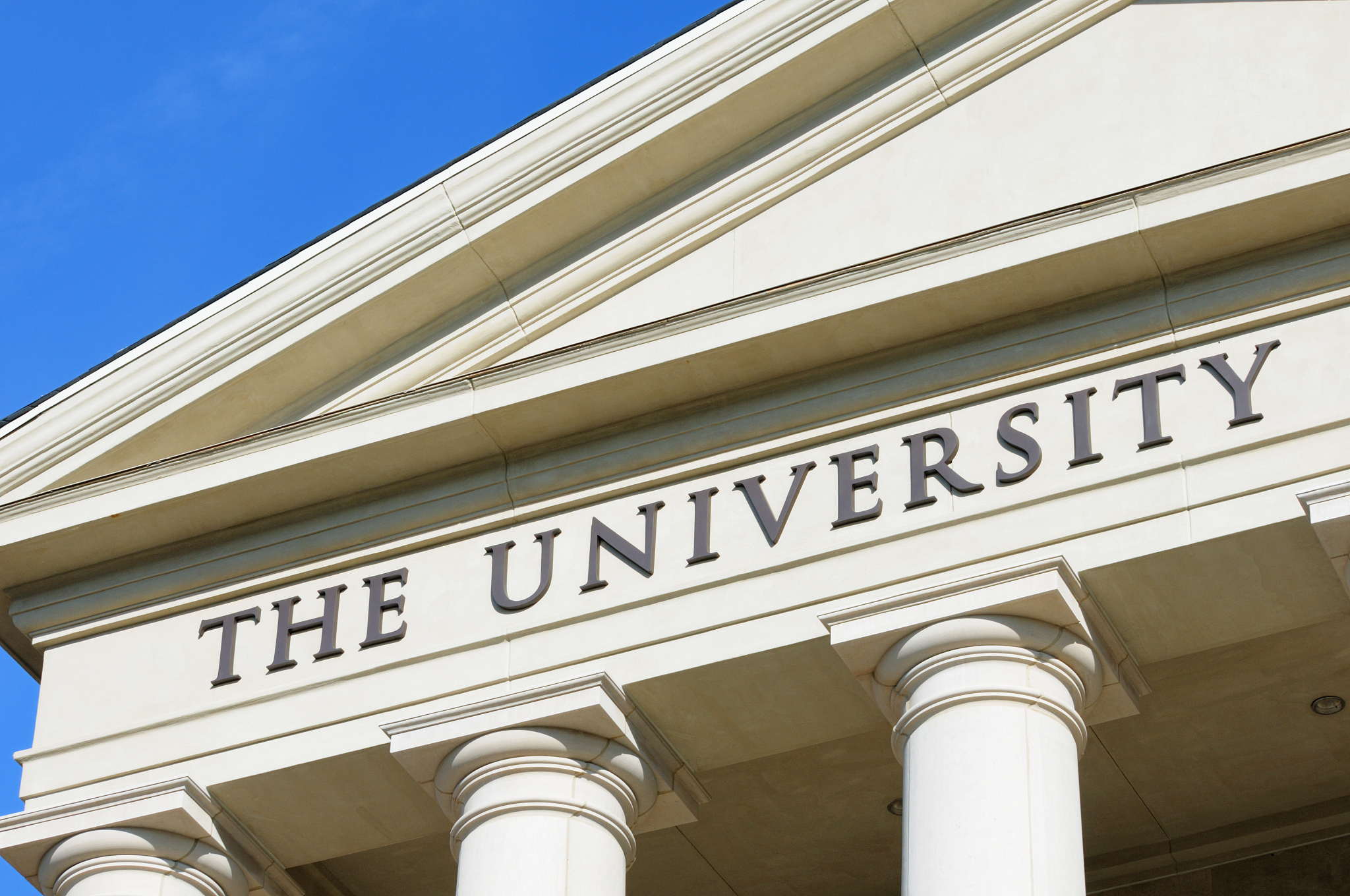 the university sign